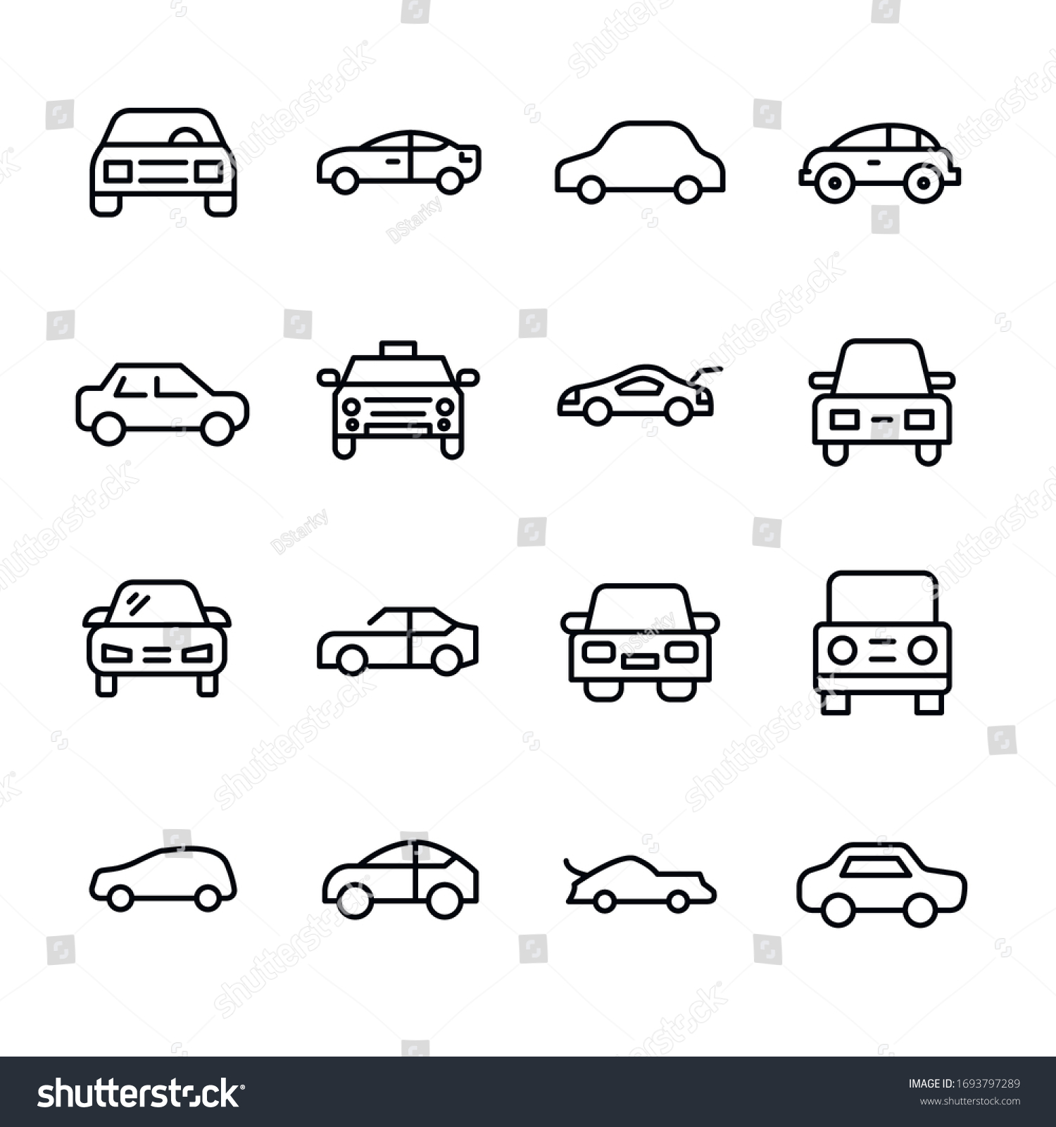 Icon set of car. Editable vector pictograms isolated on a white background. Trendy outline symbols for mobile apps and website design. Premium pack of icons in trendy line style. #1693797289