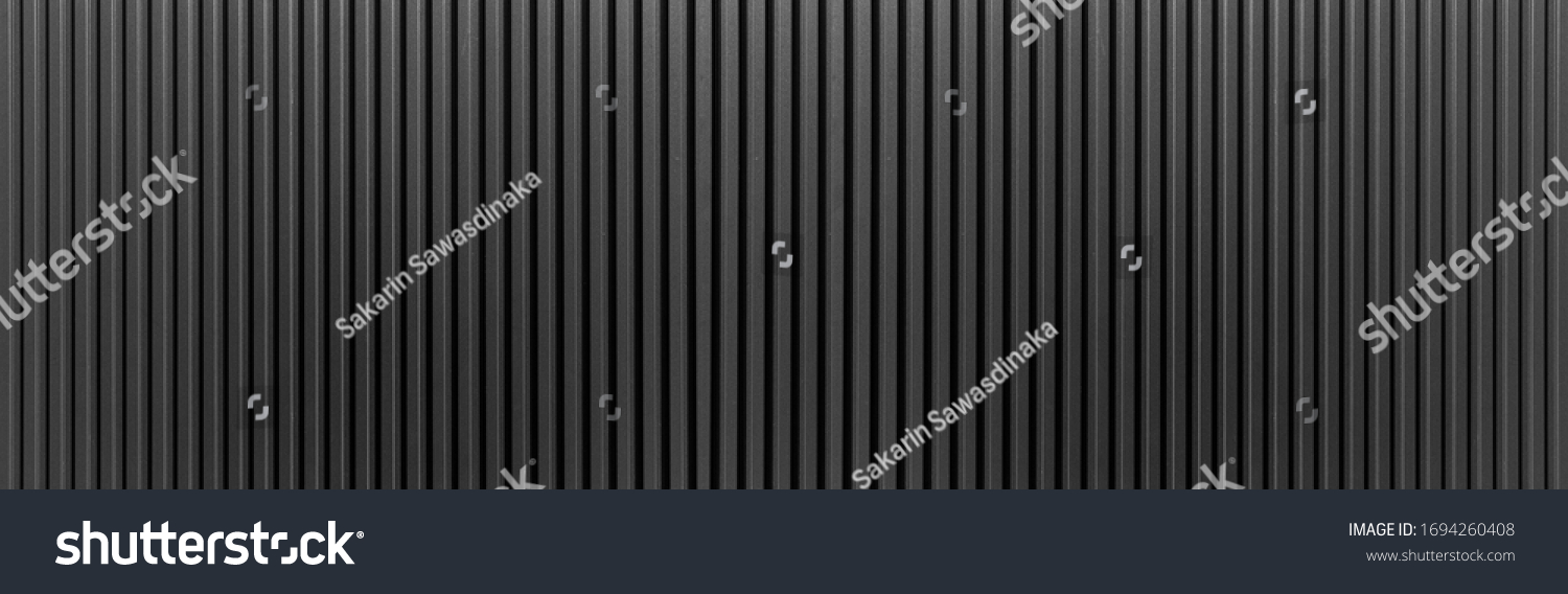 Panorama of Black Corrugated metal texture surface or galvanize steel	 #1694260408