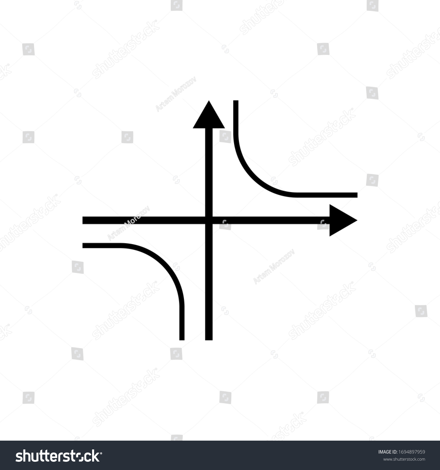 Hyperbola outline icon. Symbol, logo - Royalty Free Stock Vector ...