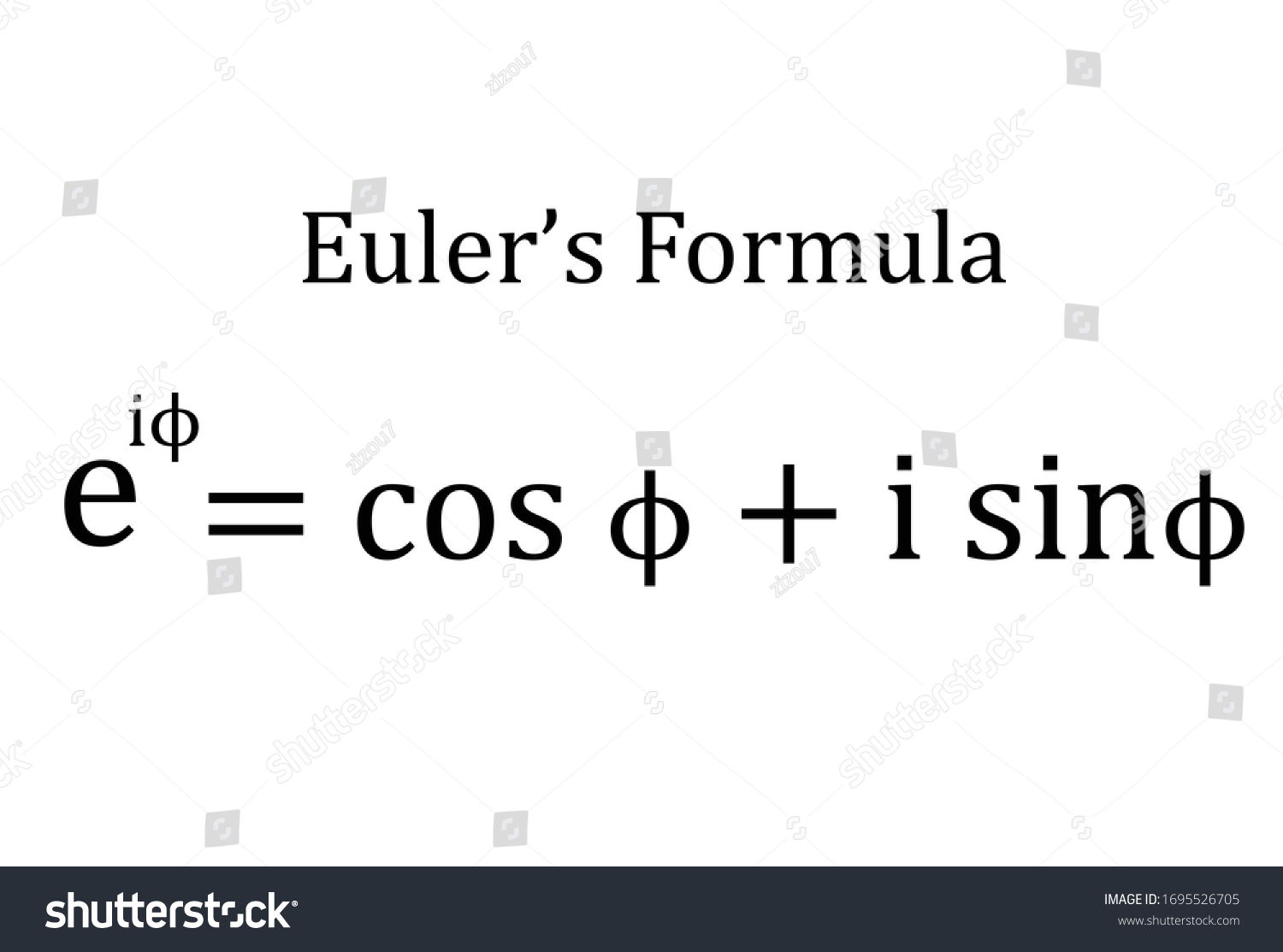 Euler's formula on white background. - Royalty Free Stock Vector ...