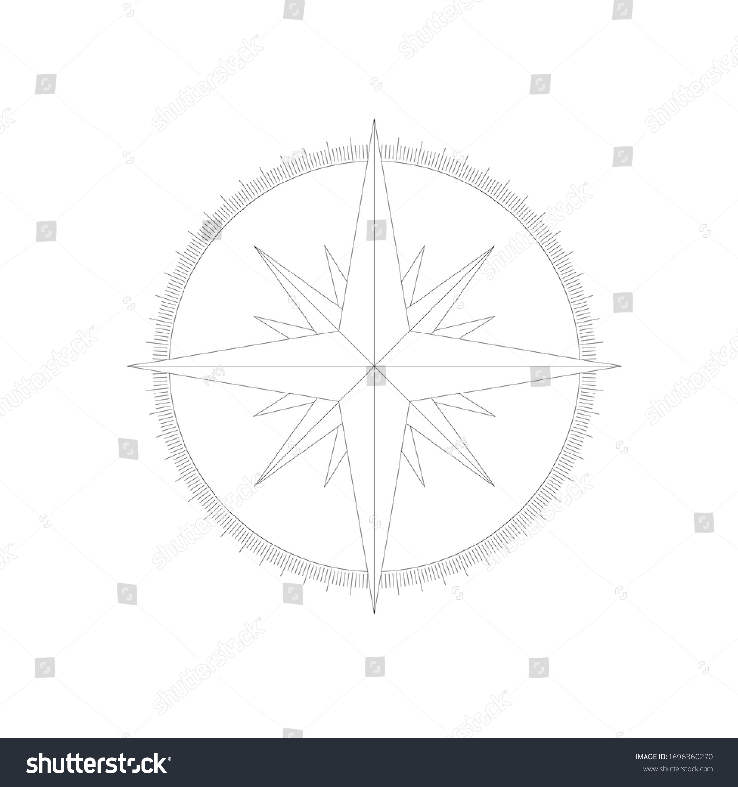 Compass Rose Nautical Chart Travel Equipment Royalty Free Stock