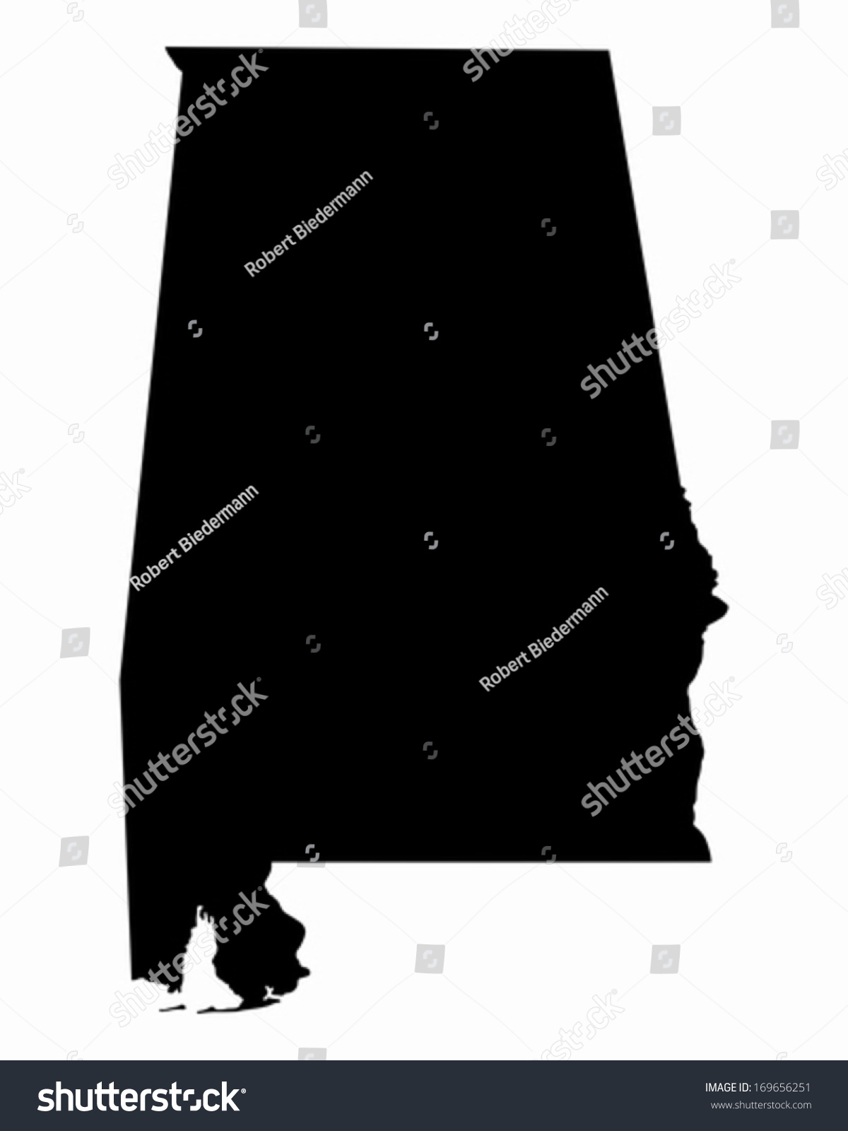 Map Of Alabama Royalty Free Stock Vector 169656251