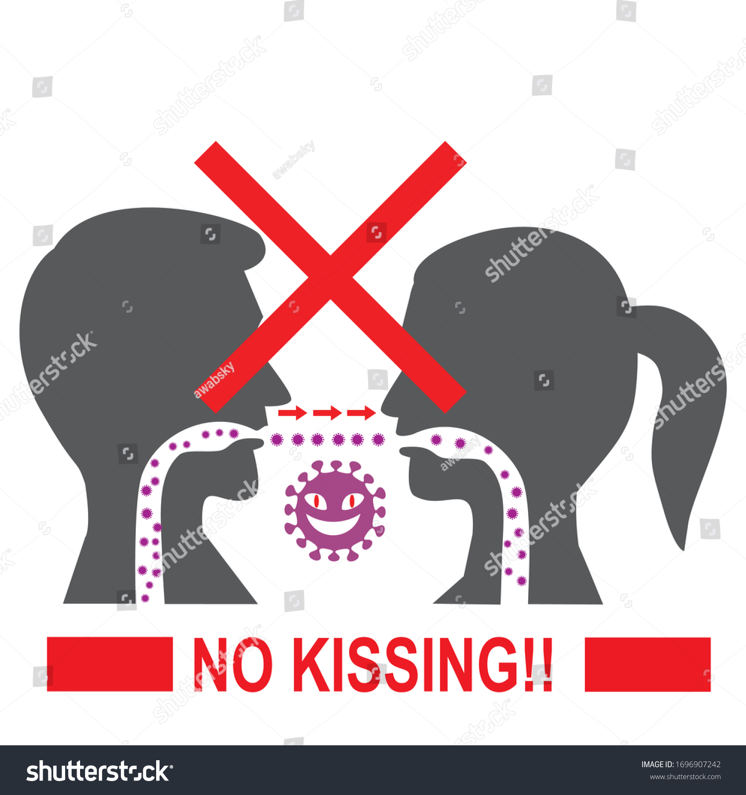 stop or no kissing vector illustration. no - Royalty Free Stock Vector ...