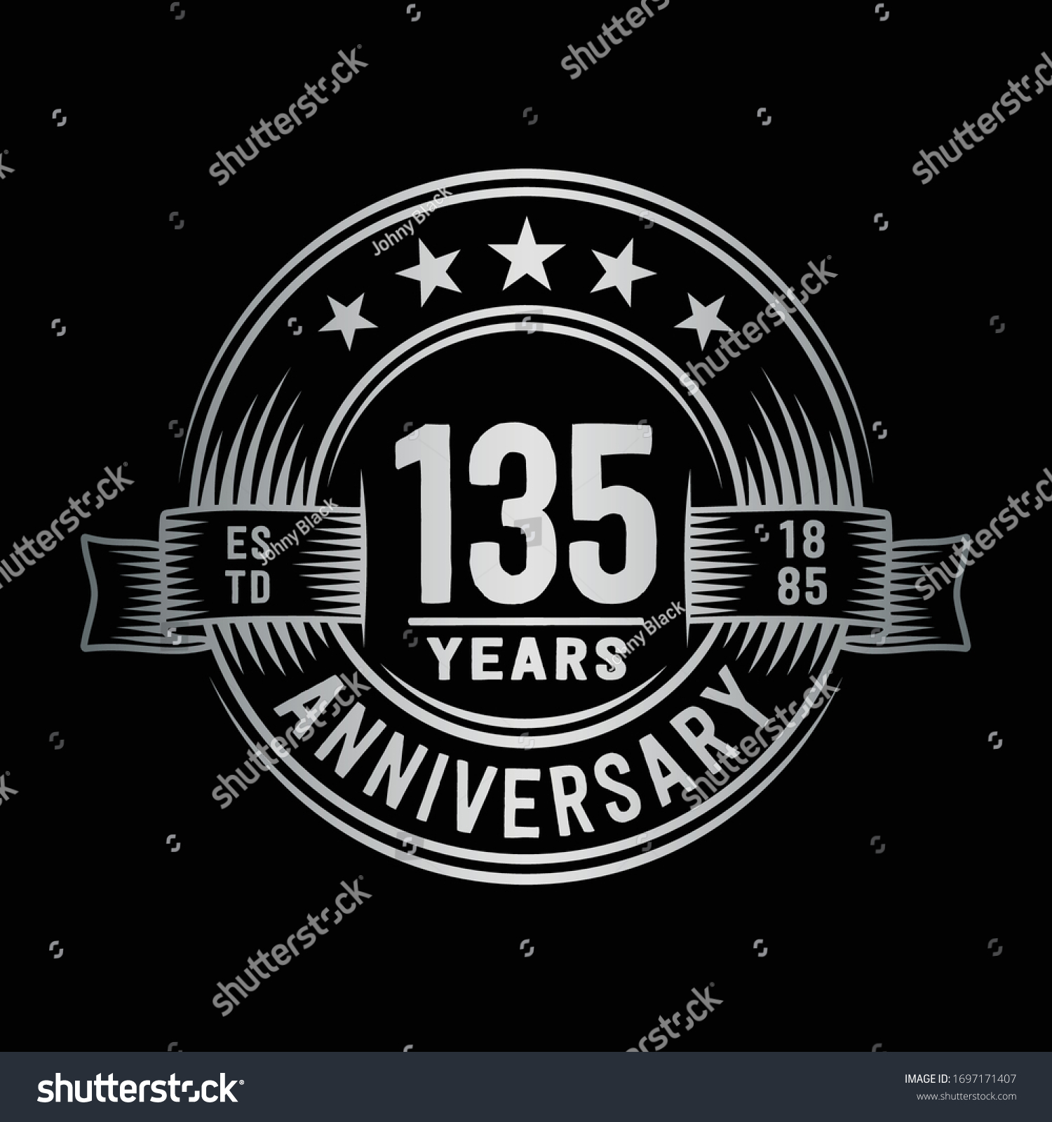 135 Years Logo Design Template 135th Royalty Free Stock Vector