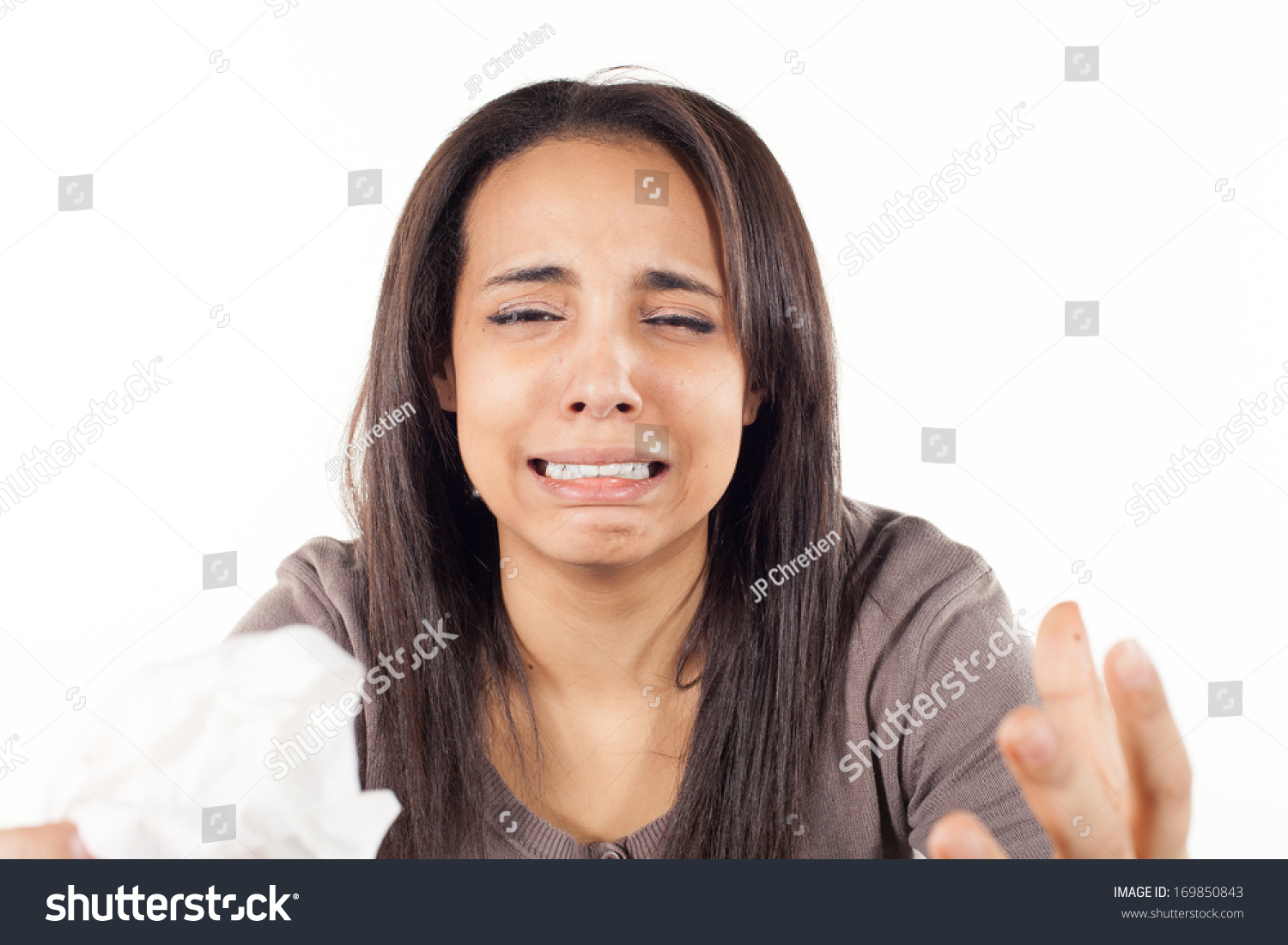 unhappy woman crying #169850843