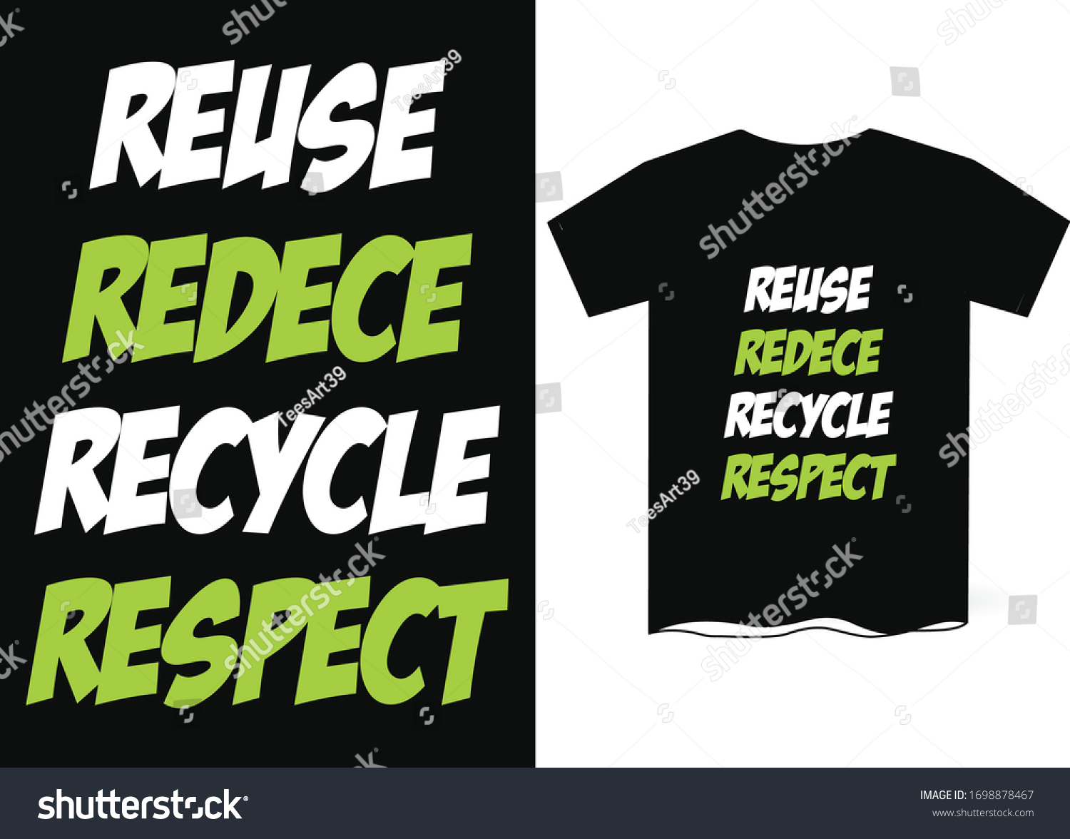 Reuse Reduce Recycle Respect-Earth Day Special T - Royalty Free Stock ...