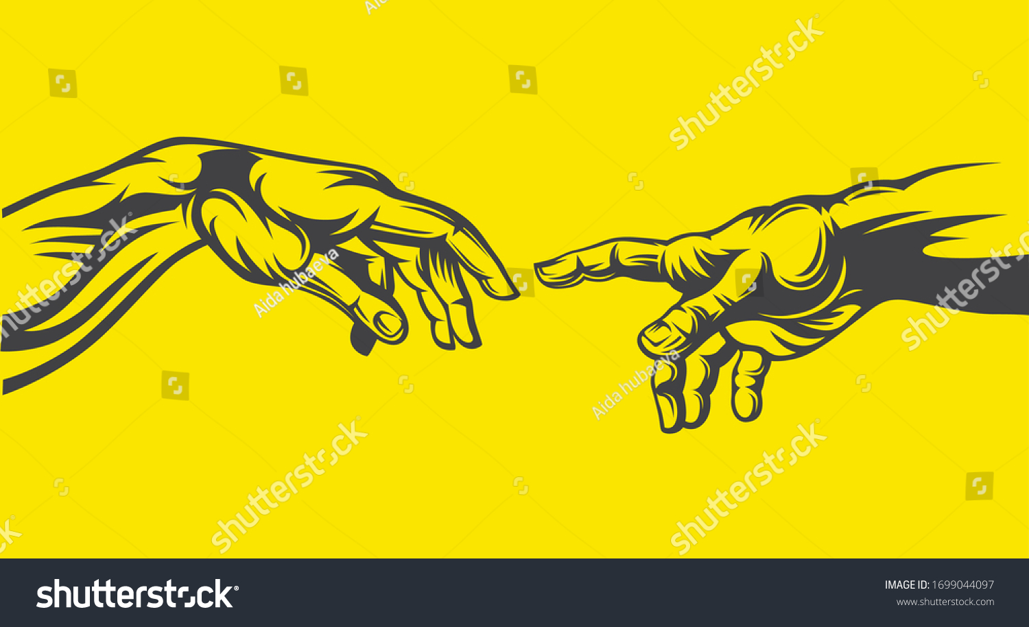 Hands With Frescoes The Creation Of Adam Royalty Free Stock Vector