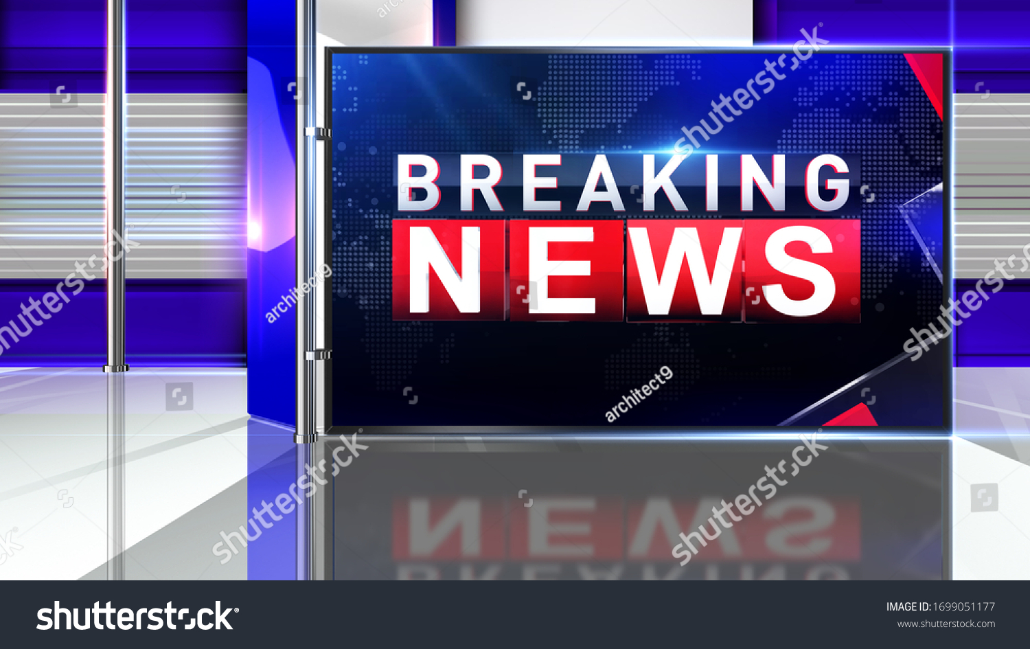 

3D rendering breaking news background is perfect for any type of news or information presentation. The background features a stylish and clean layout 
 #1699051177