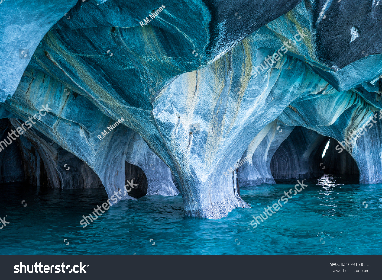The Marble Caves (Spanish: Cuevas de Marmol ) are a series of sculpted caves in the General Carrera Lake on the border of Chile and Argentina, Patagonia, South America. #1699154836