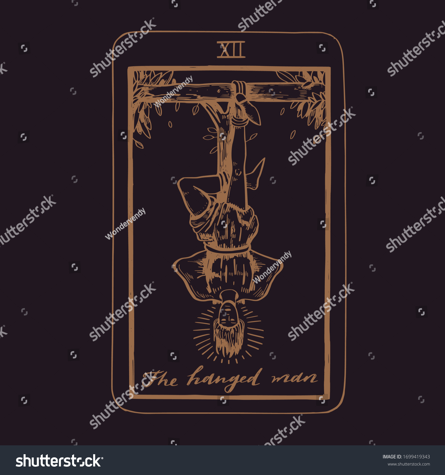 Vector Hand Drawn Tarot Card Deck Major Arcana Royalty Free Stock Vector 1699419343