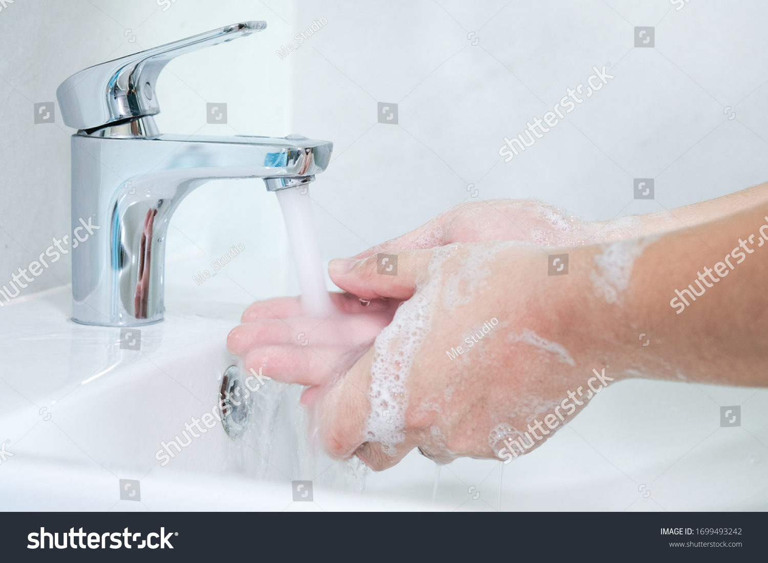 washing hands with soap sanitizer. wash movement.   #1699493242