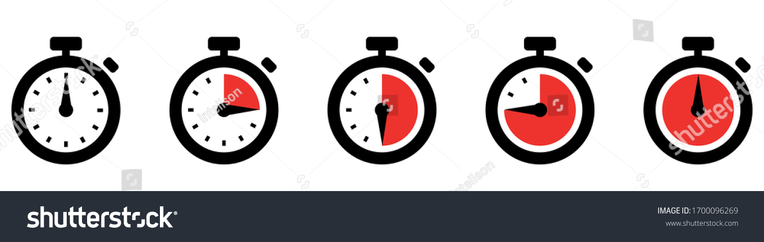 Timers icon set. Countdown timer symbol. Timer. Stopwatch collection - stock vector. #1700096269