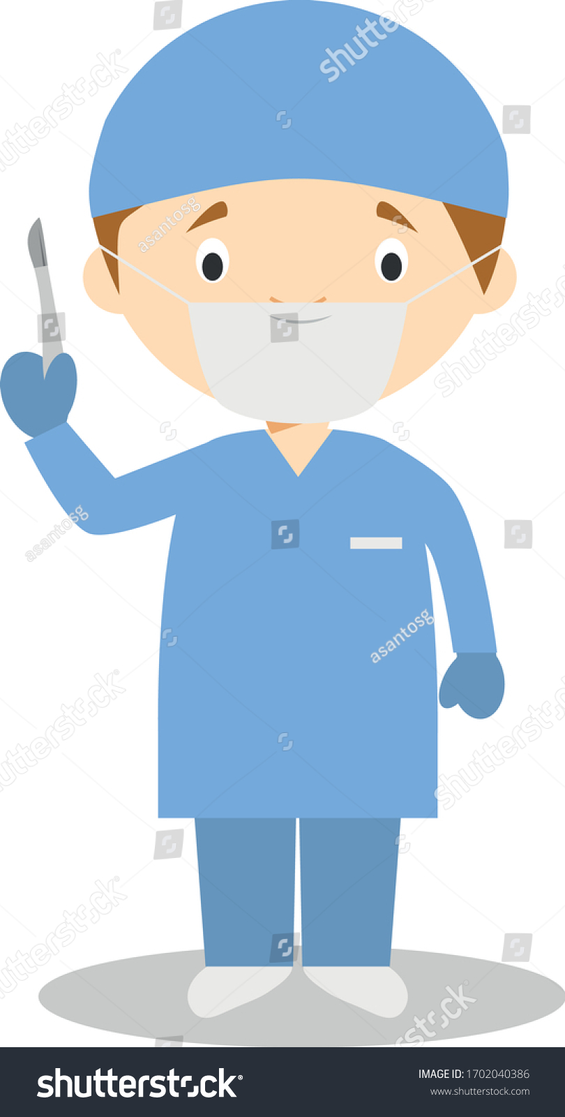 Cute cartoon vector illustration of a surgeon - Royalty Free Stock ...