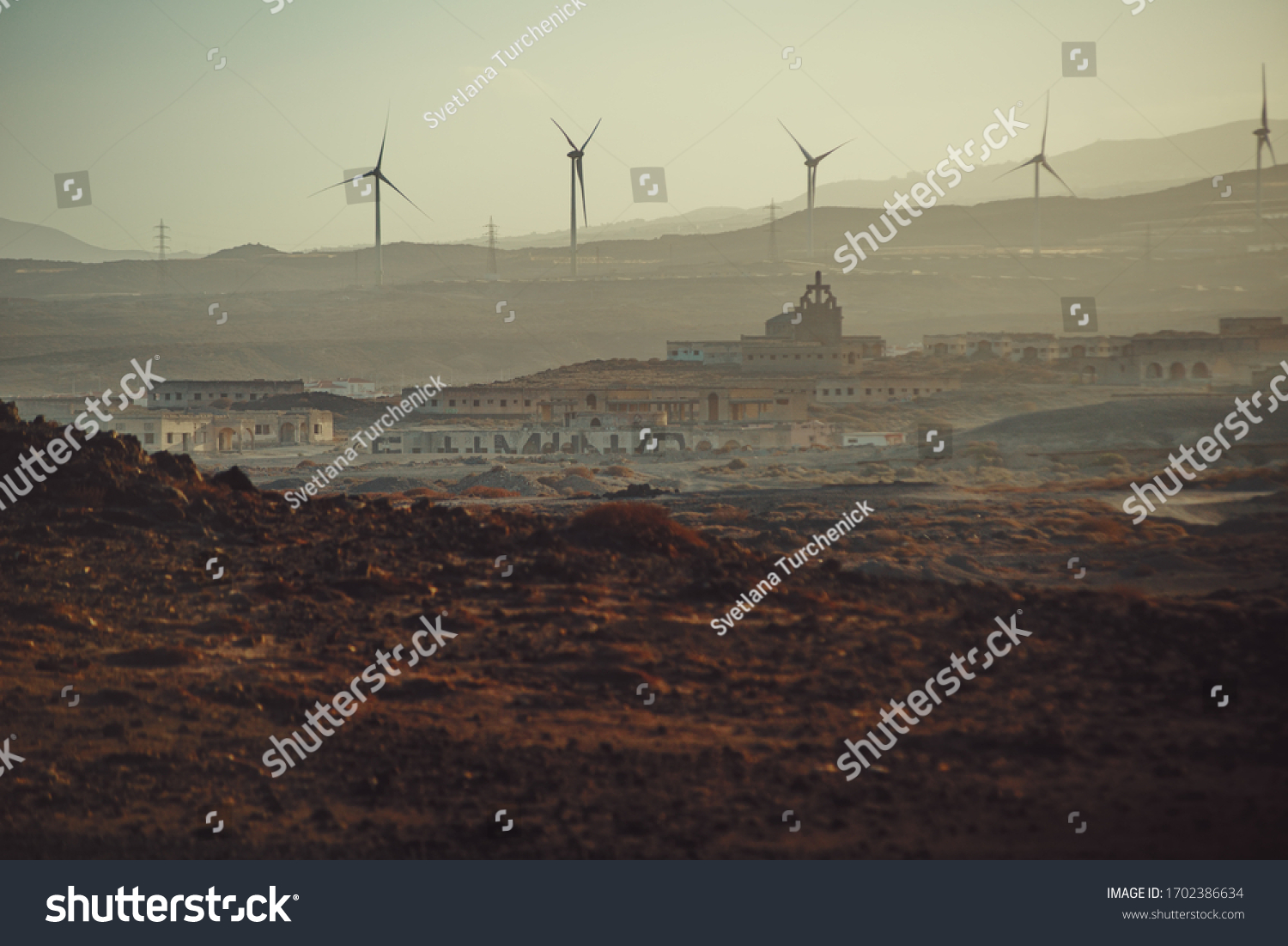post-apocalyptic desert landscape in the apocalypse #1702386634