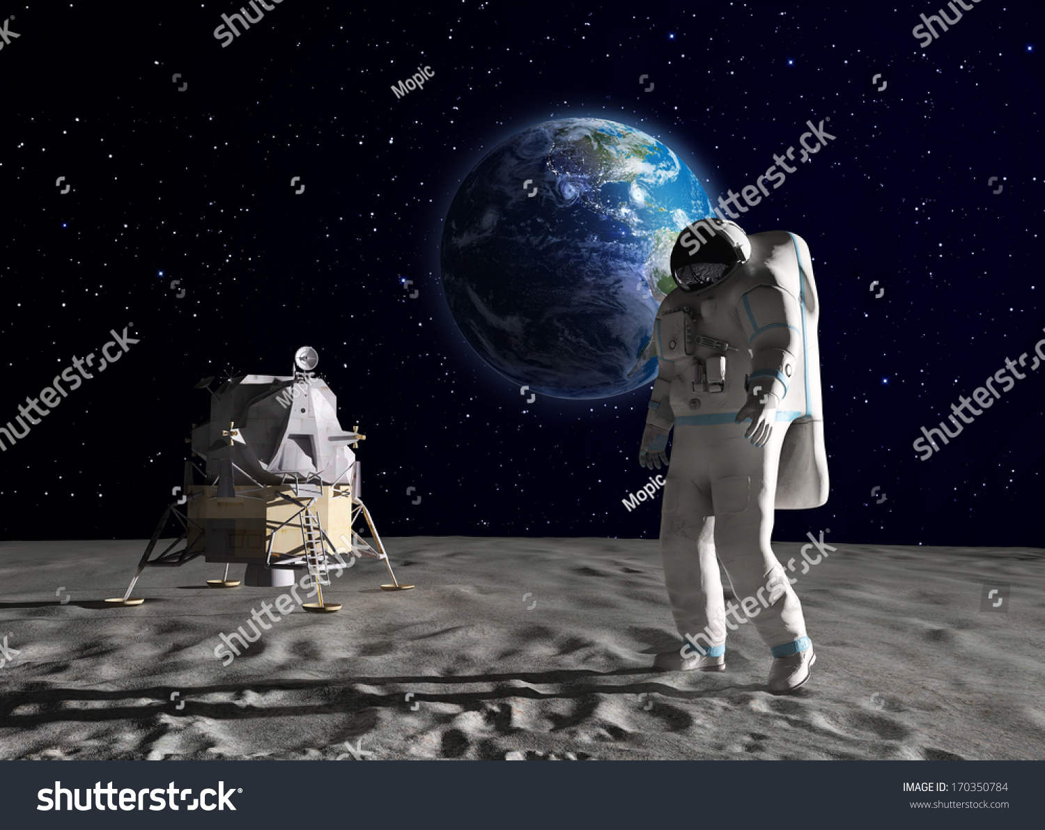An astronaut on the surface of the Moon #170350784