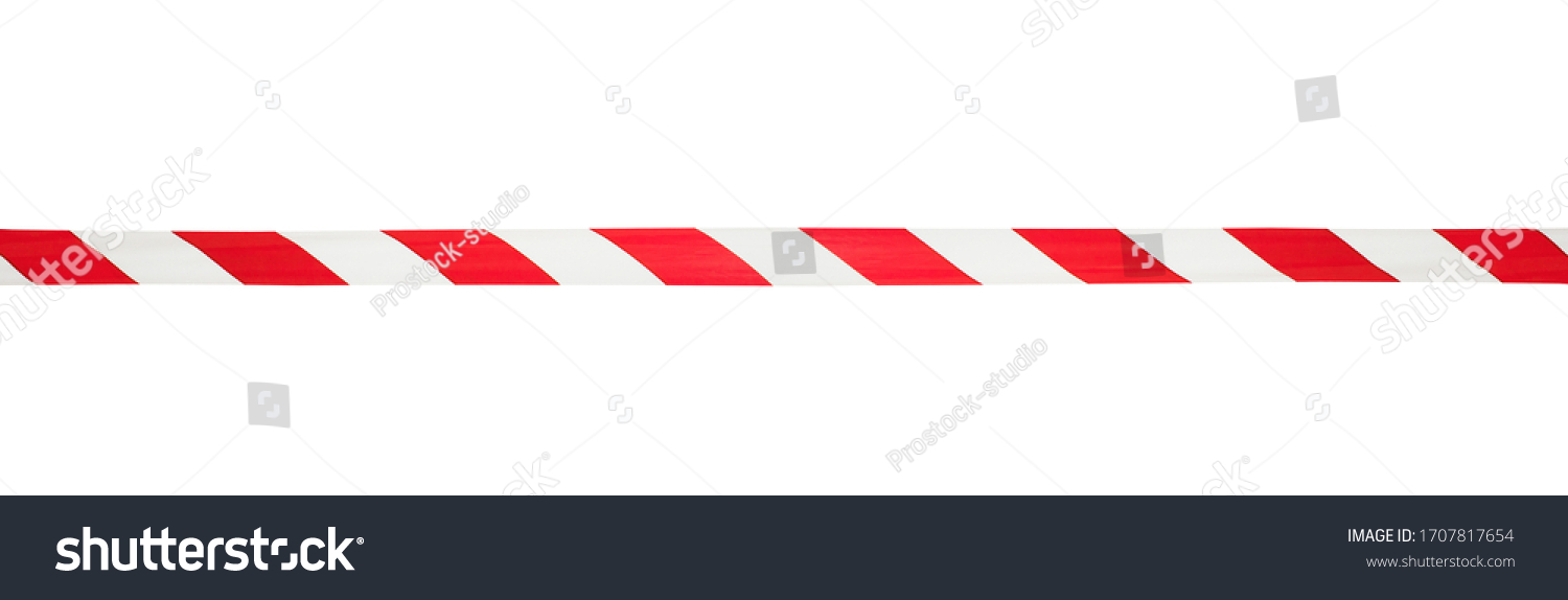 Red and white barrier warning tape, sign area for safety, panorama #1707817654