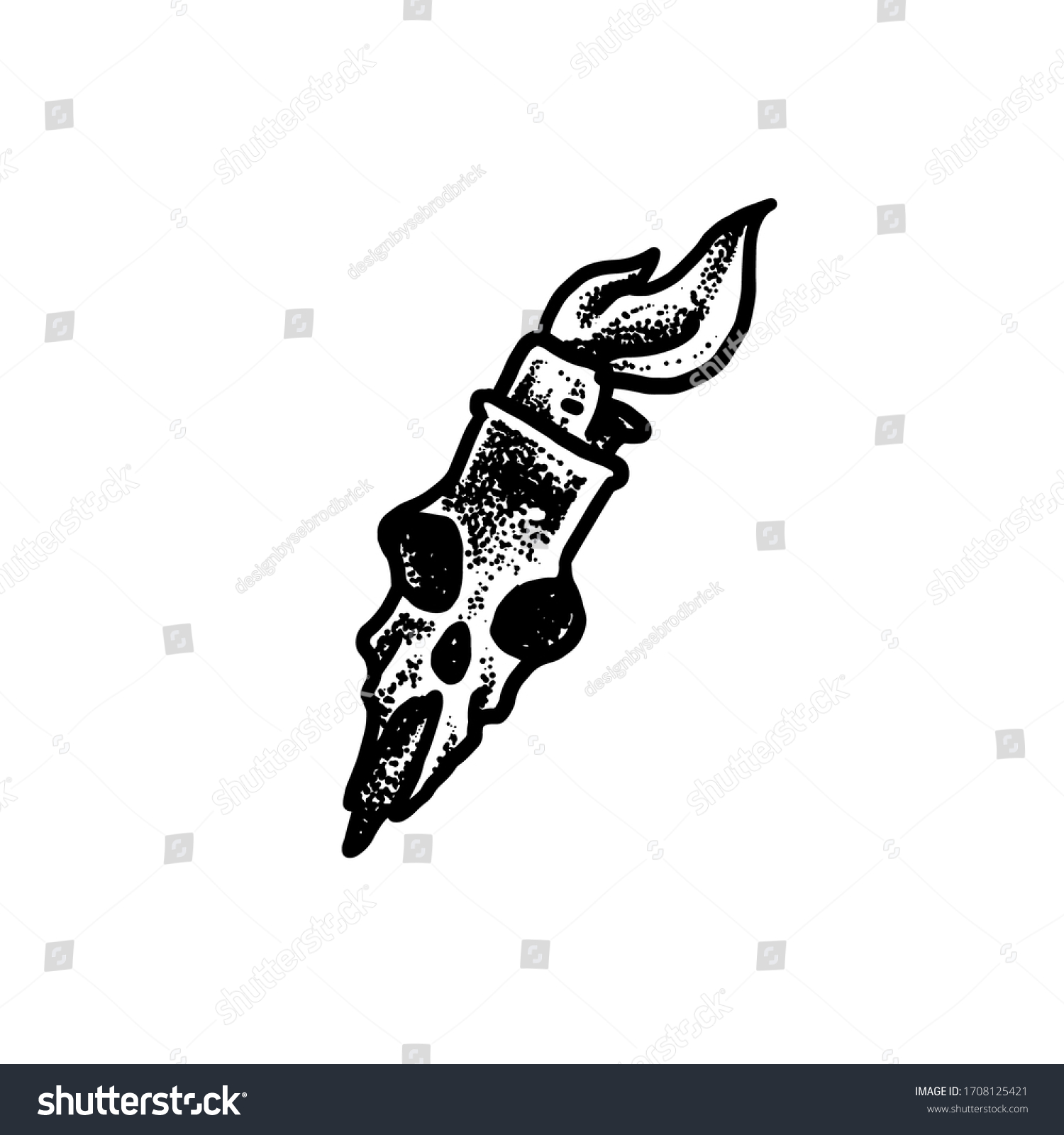 lighters skull tattoo Vector illustration - Royalty Free Stock Vector ...