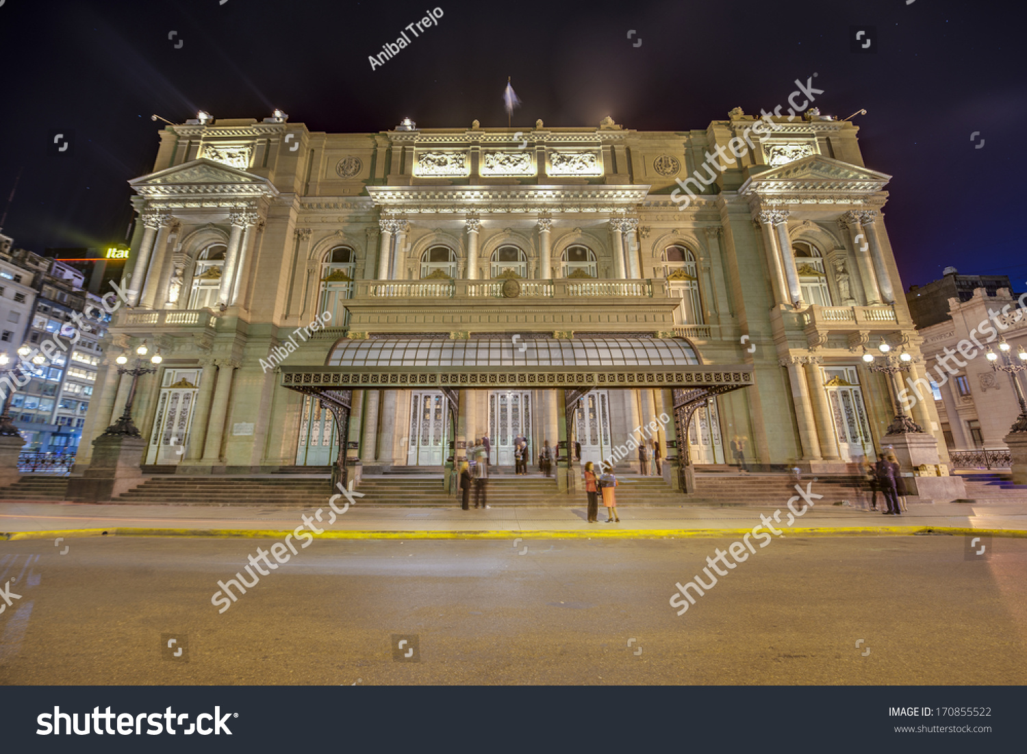 Colon Theatre facade on 9 de julio Avenue in Buenos Aires, Argentina #170855522