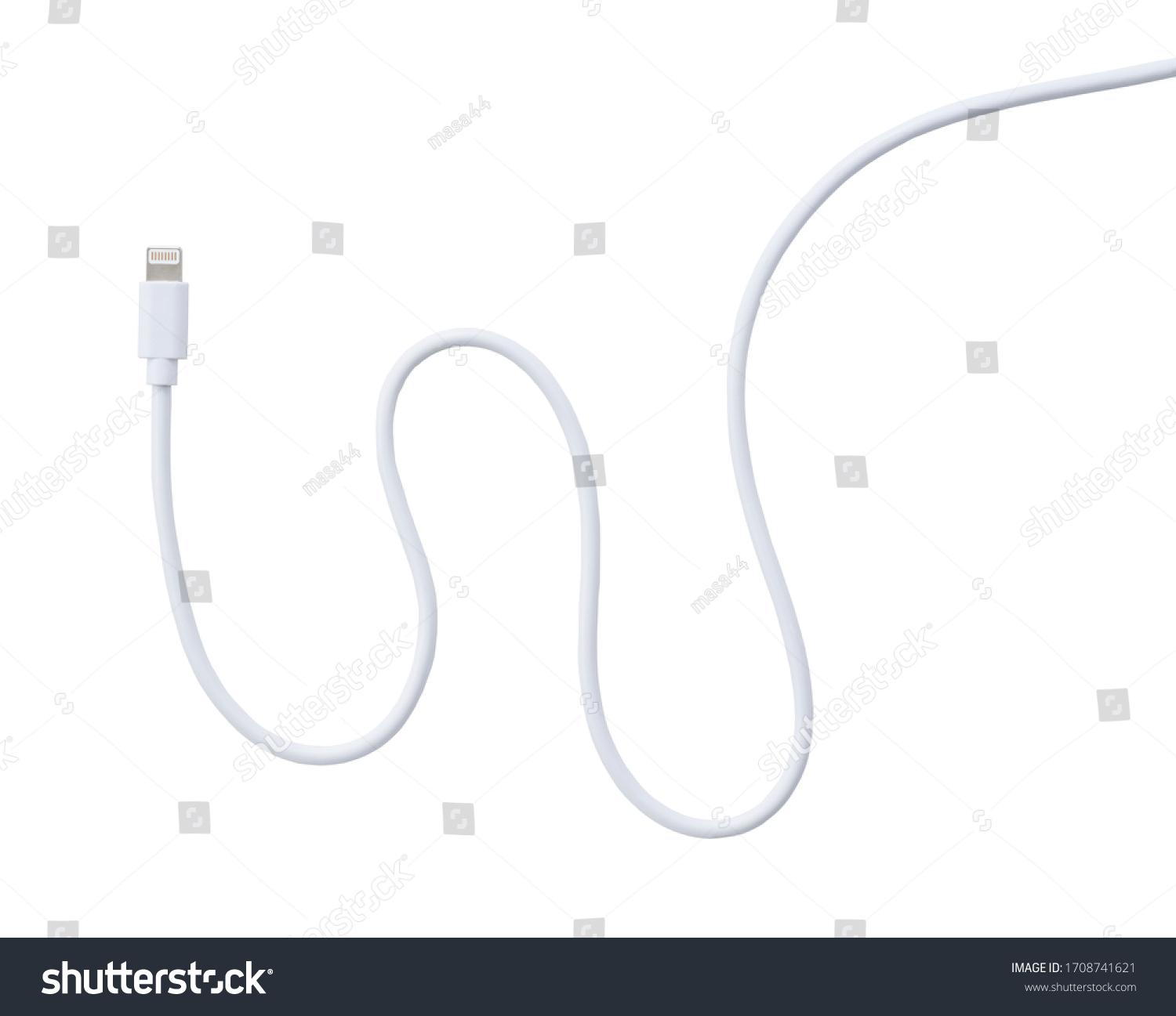 Lightning cable placed on a white background #1708741621