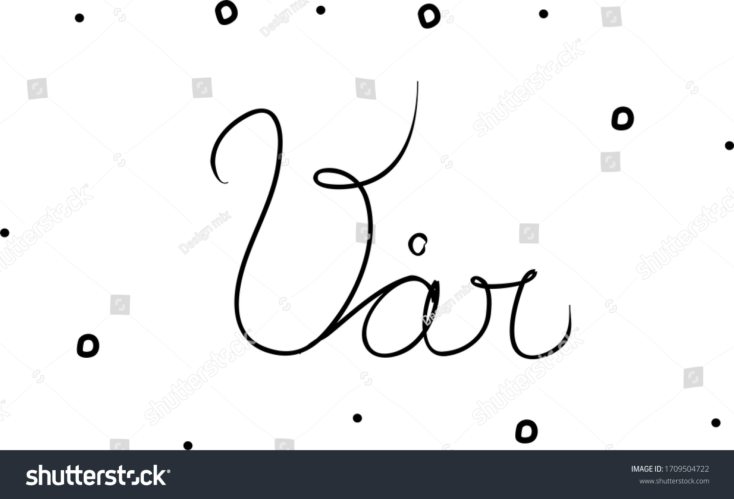 Vår Phrase Handwritten With A Calligraphy Brush Royalty Free Stock