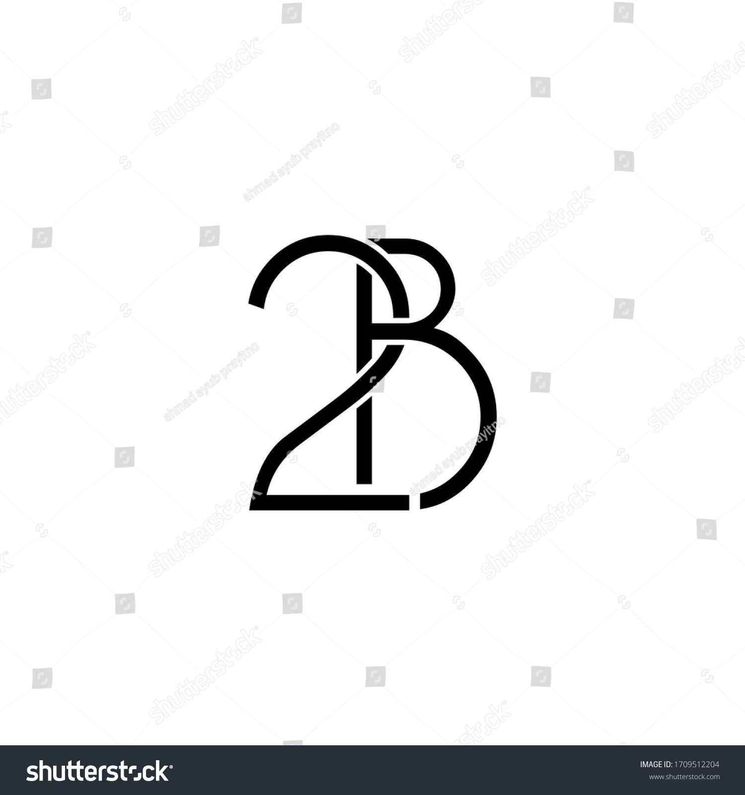 2b letter original monogram logo design - Royalty Free Stock Vector ...