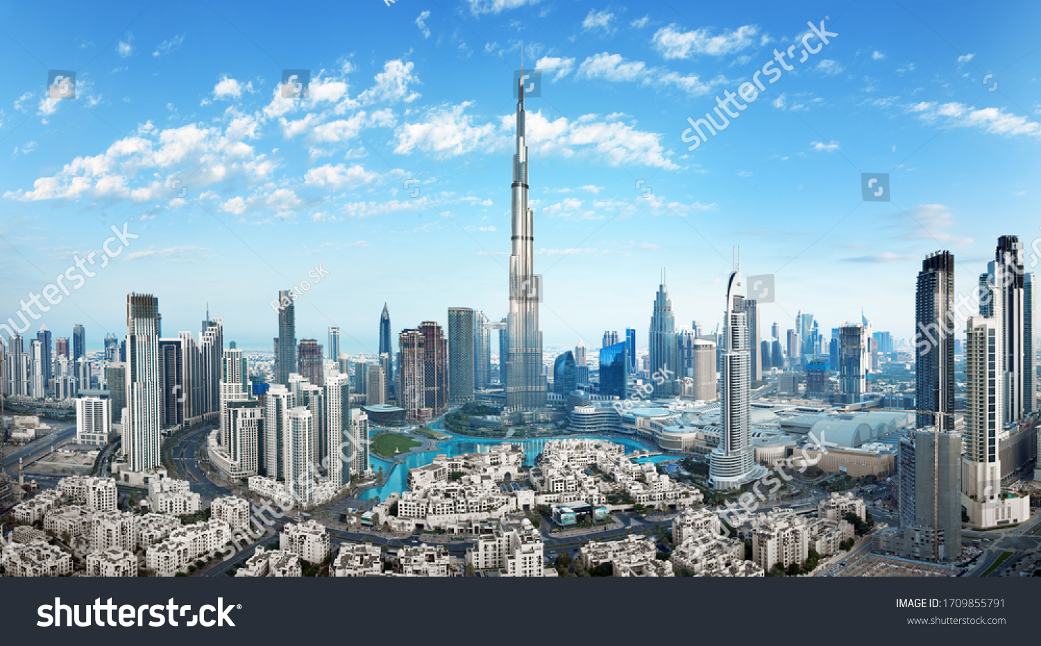 Dubai - amazing city center skyline with luxury skyscrapers, United Arab Emirates #1709855791