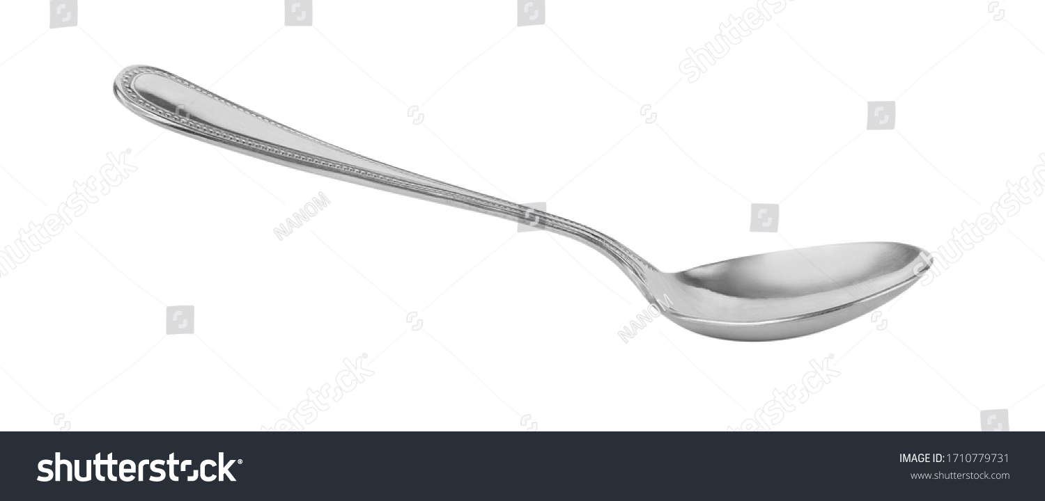 Steel spoon isolated on white background. #1710779731