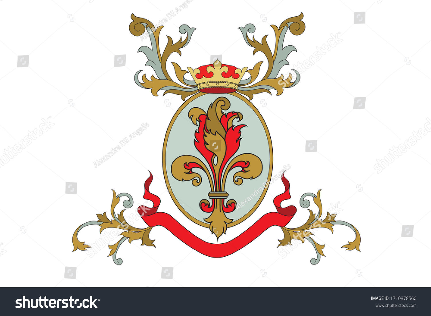 A Coat Of Arms Crest Heraldic Medieval Lys - Royalty Free Stock Vector 