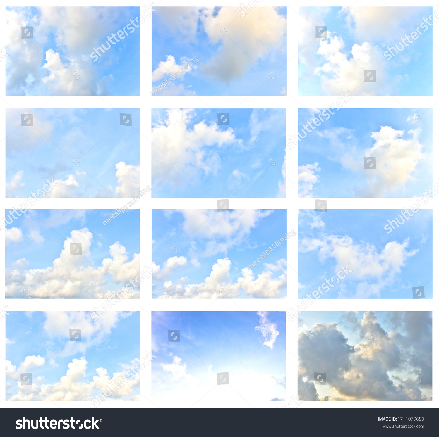 Set blue sky white clouds for background #1711079680