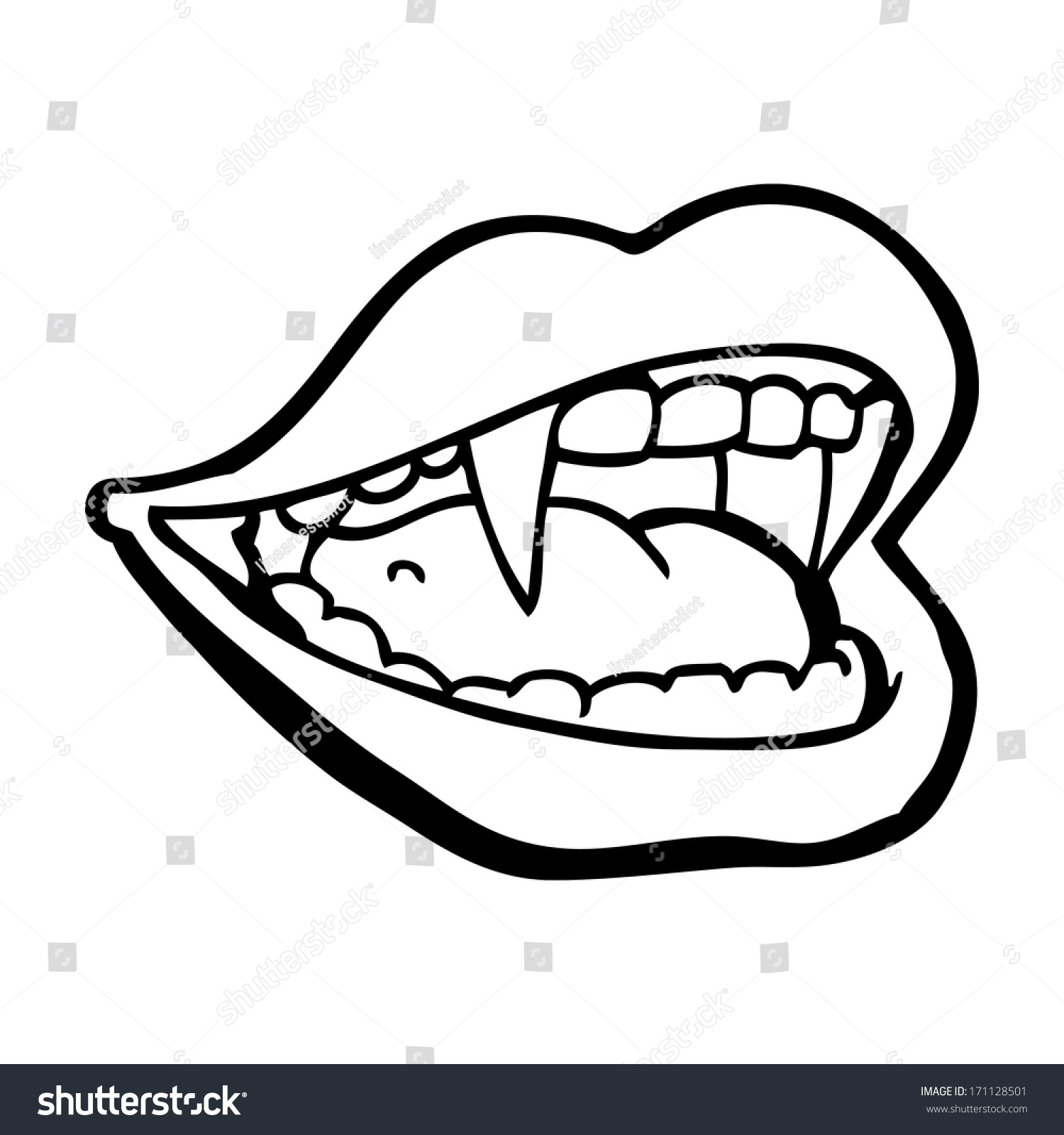 cartoon vampire mouth - Royalty Free Stock Vector 171128501 - Avopix.com