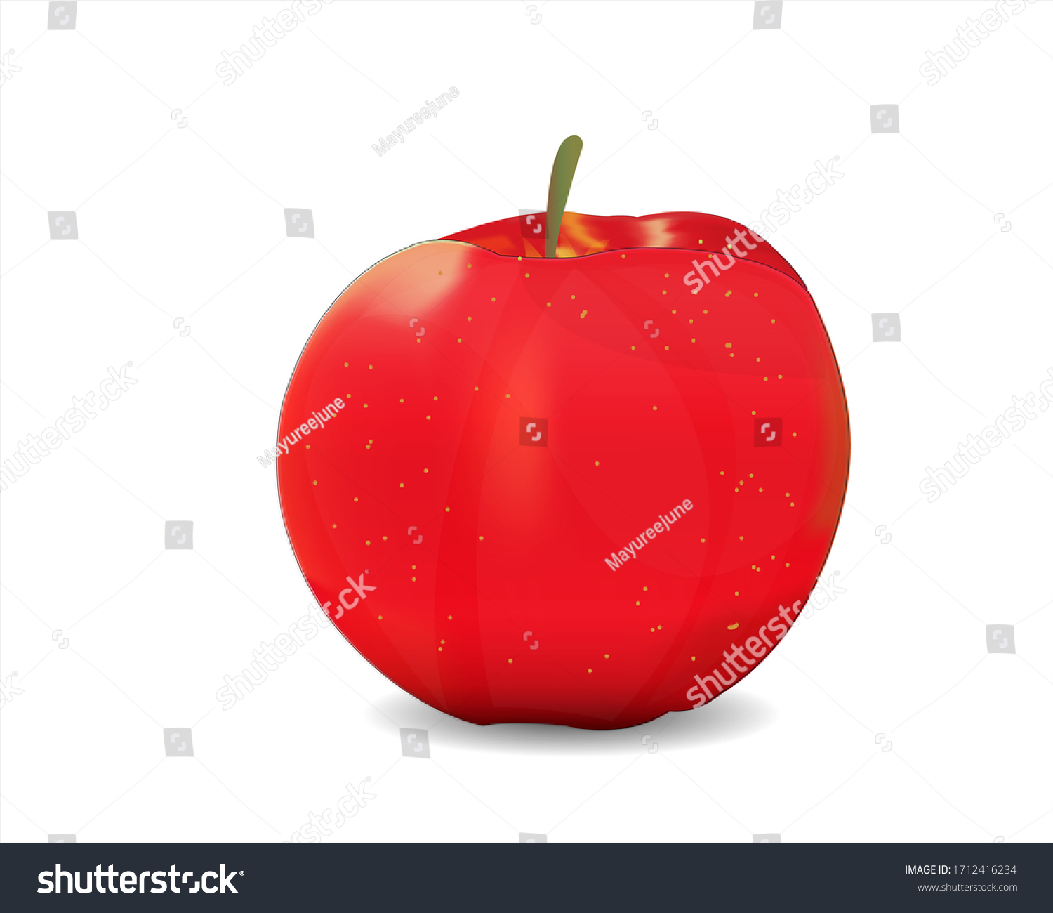 Honeycrisp Apples Isolated On White Background Royalty Free Stock Vector Avopix Com