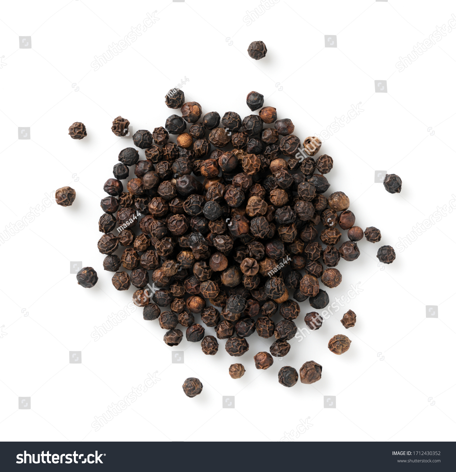 Black pepper placed on a white background #1712430352