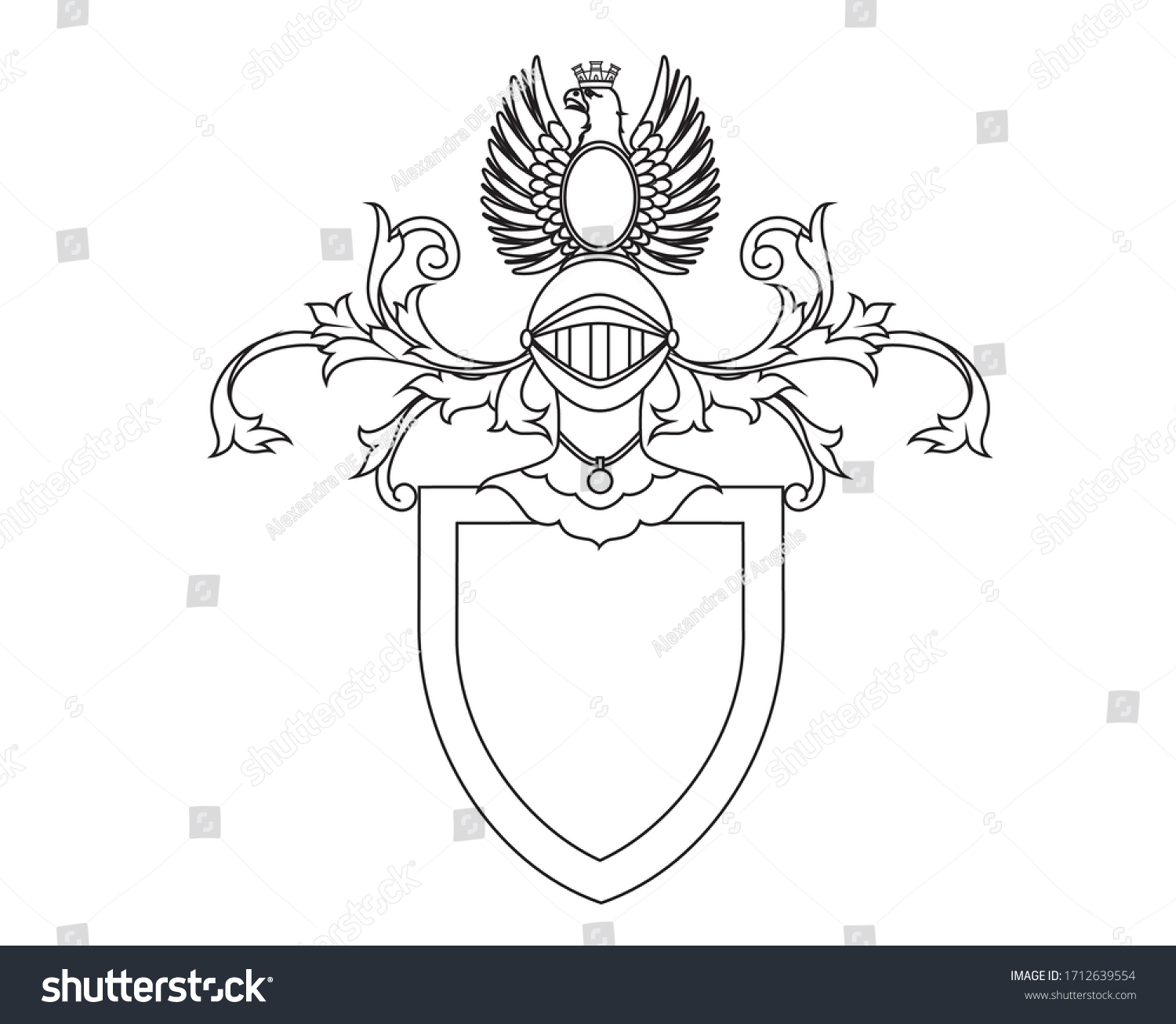 A coat of arms crest heraldic medieval knight or - Royalty Free Stock ...