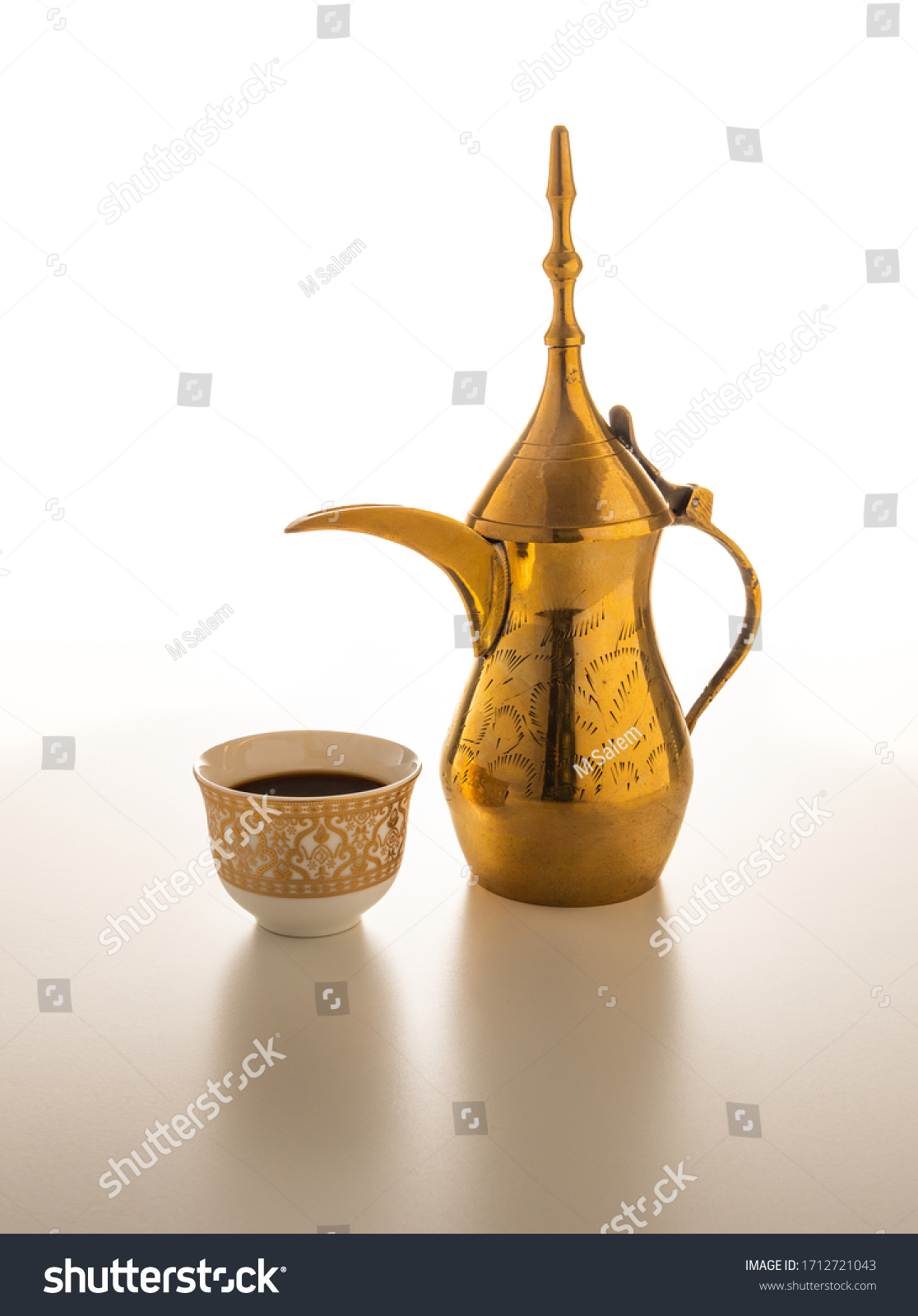 Arabian Coffee traditional set on white background #1712721043