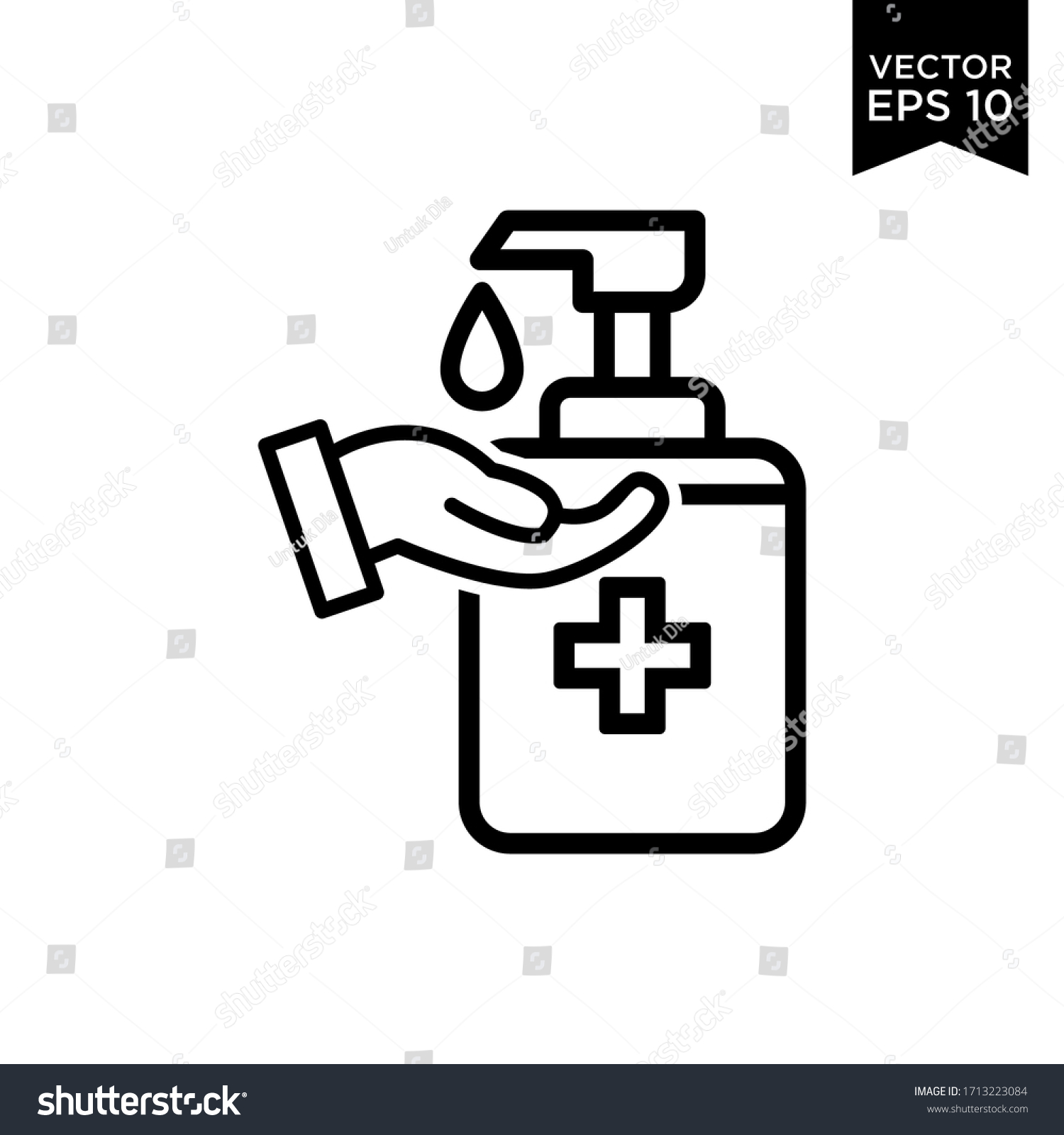 The best Hand Soap Sanitizer Icon Vector Illustration Logo Template #1713223084