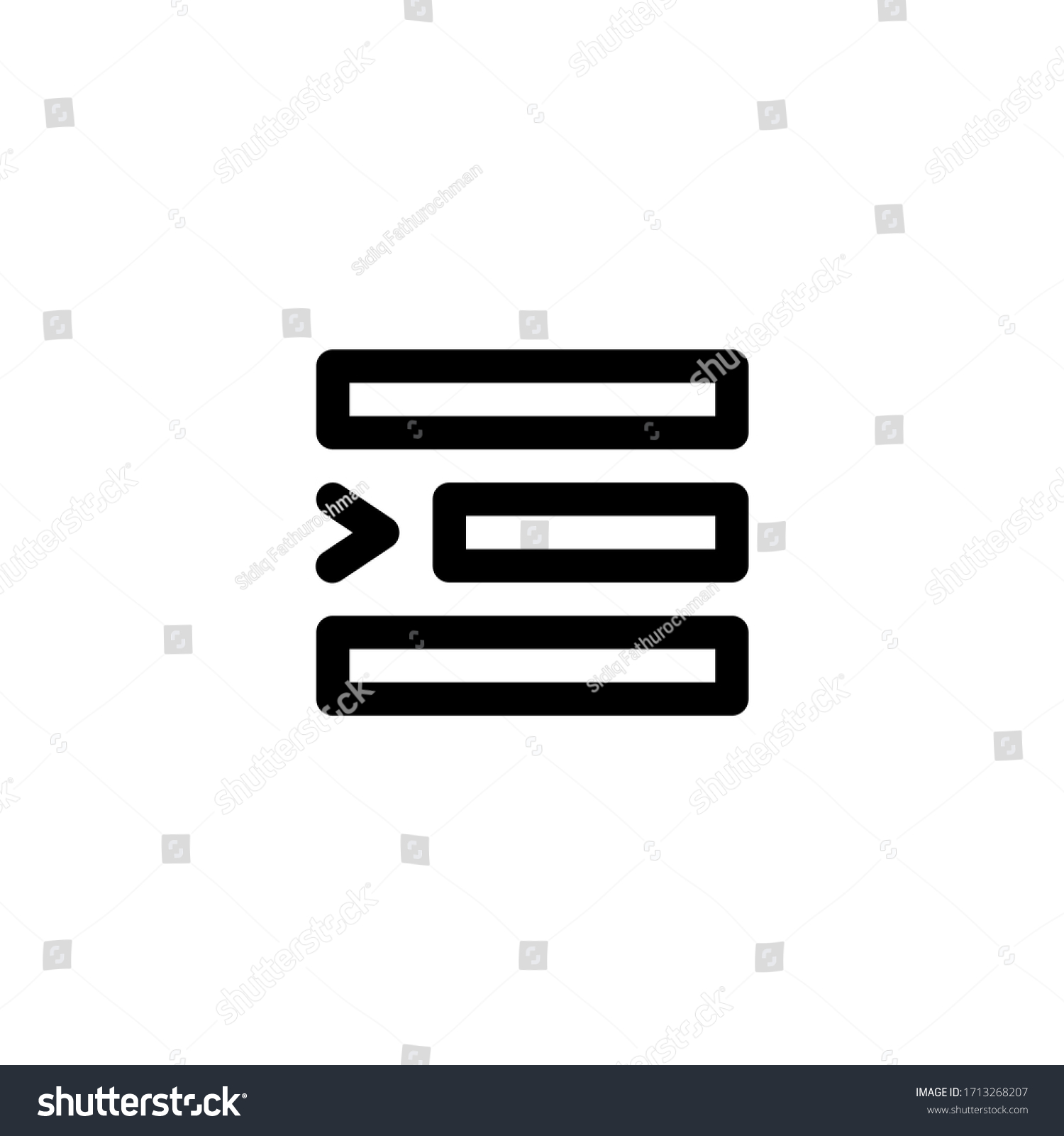 Increase Indent User Interface Outline Icon Logo - Royalty Free Stock 