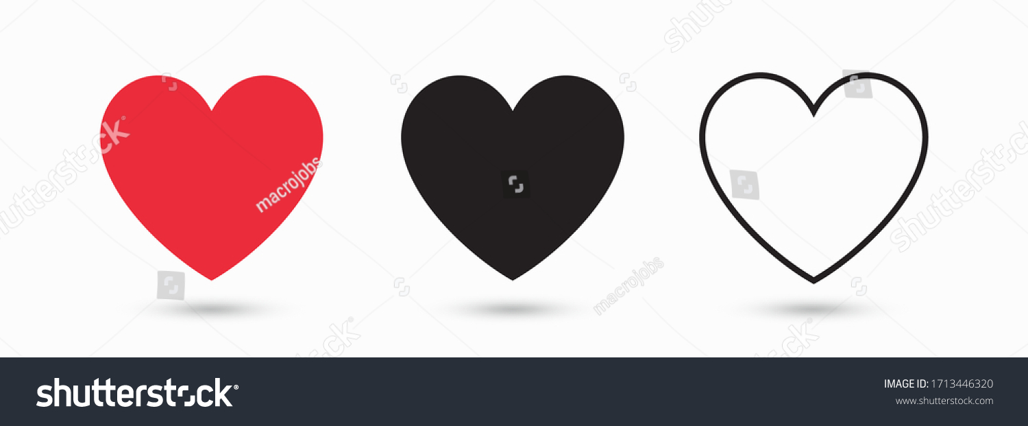 Collection of heart illustrations, Love symbol icon set, love symbol vector. #1713446320