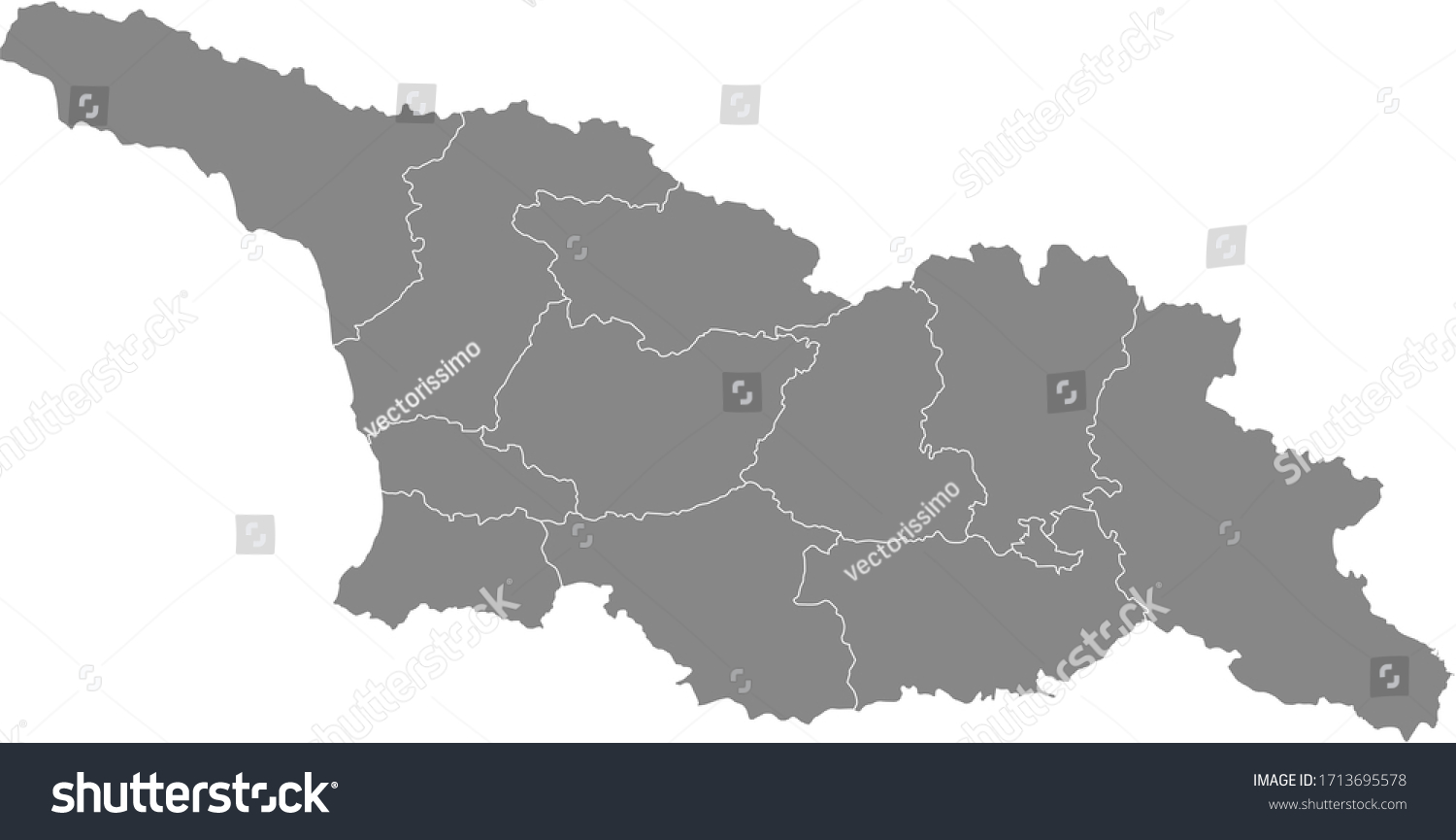 Gray Regions Map of European Country of Georgia - Royalty Free Stock ...