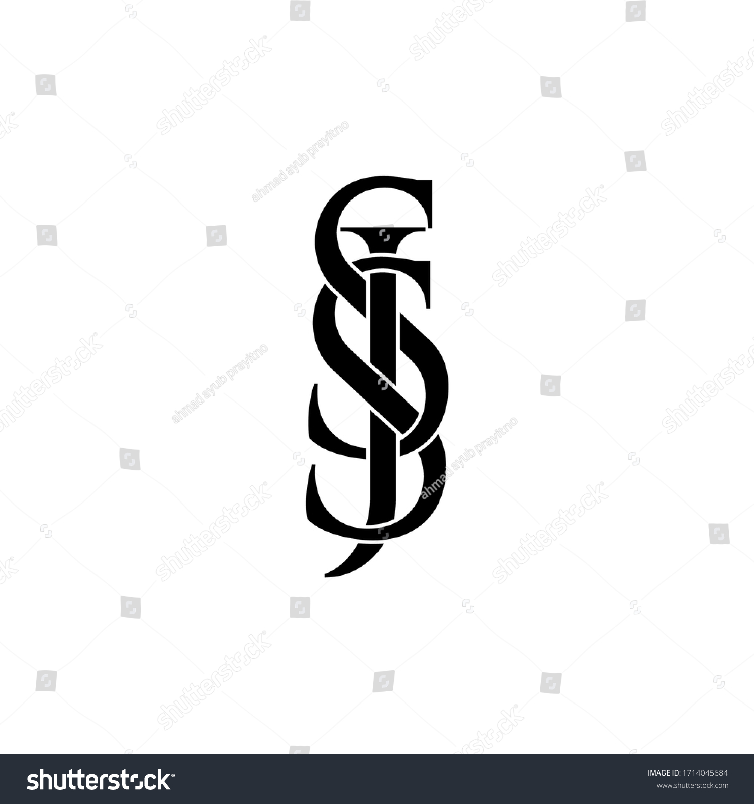 sjs letter original monogram logo design - Royalty Free Stock Vector ...