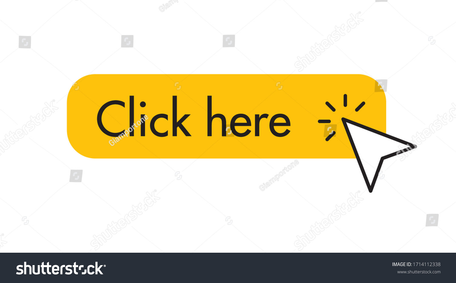 Click Here Button With Arrow Pointer Clicking Royalty Free Stock