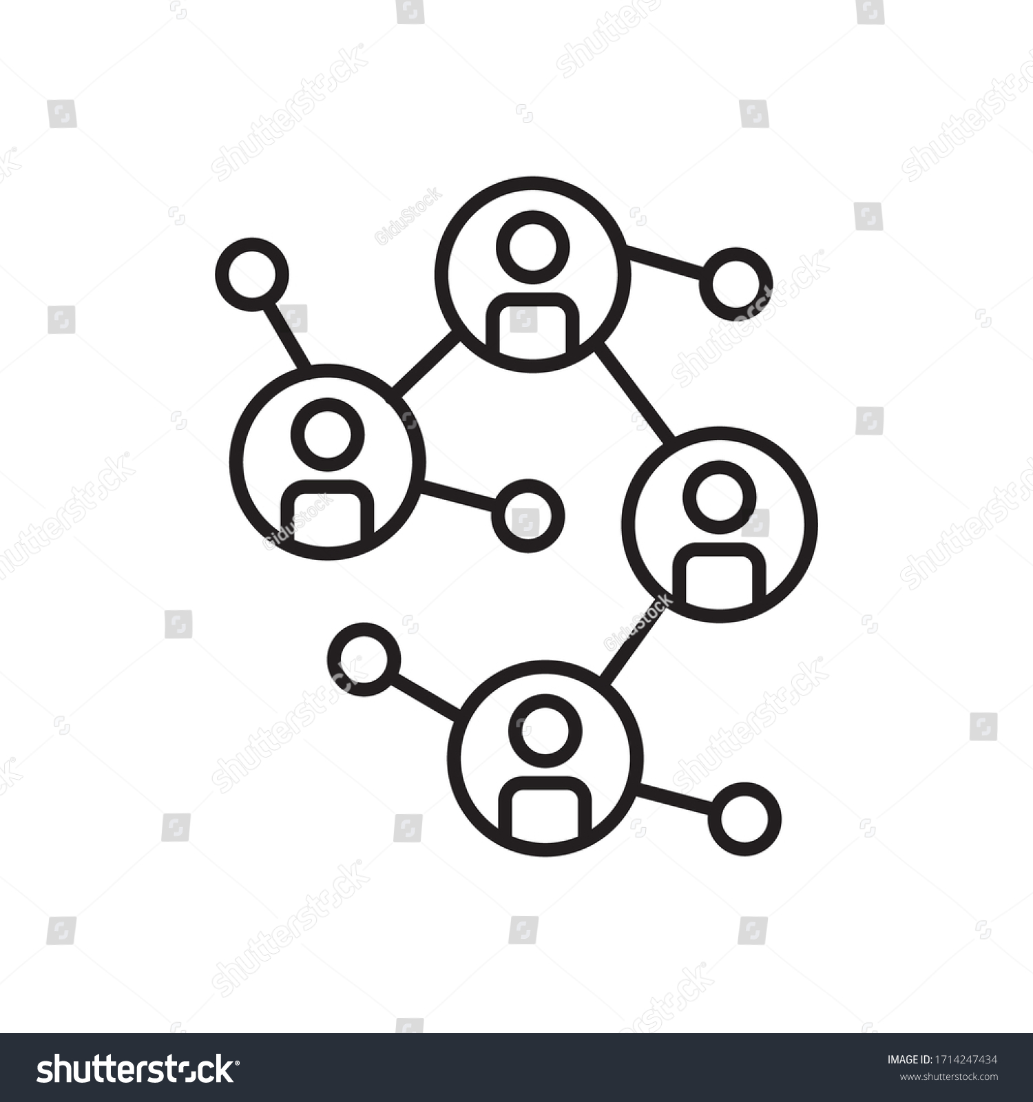Social network icon, people network illustration. Eps 10 vector illustration. #1714247434