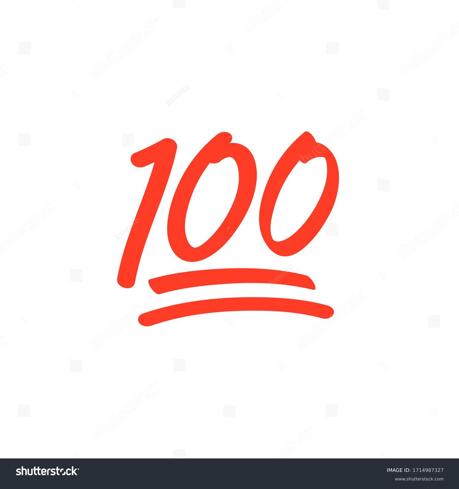 100 hundred emoticon vector icon. 100 emoji score sticker #1714987327