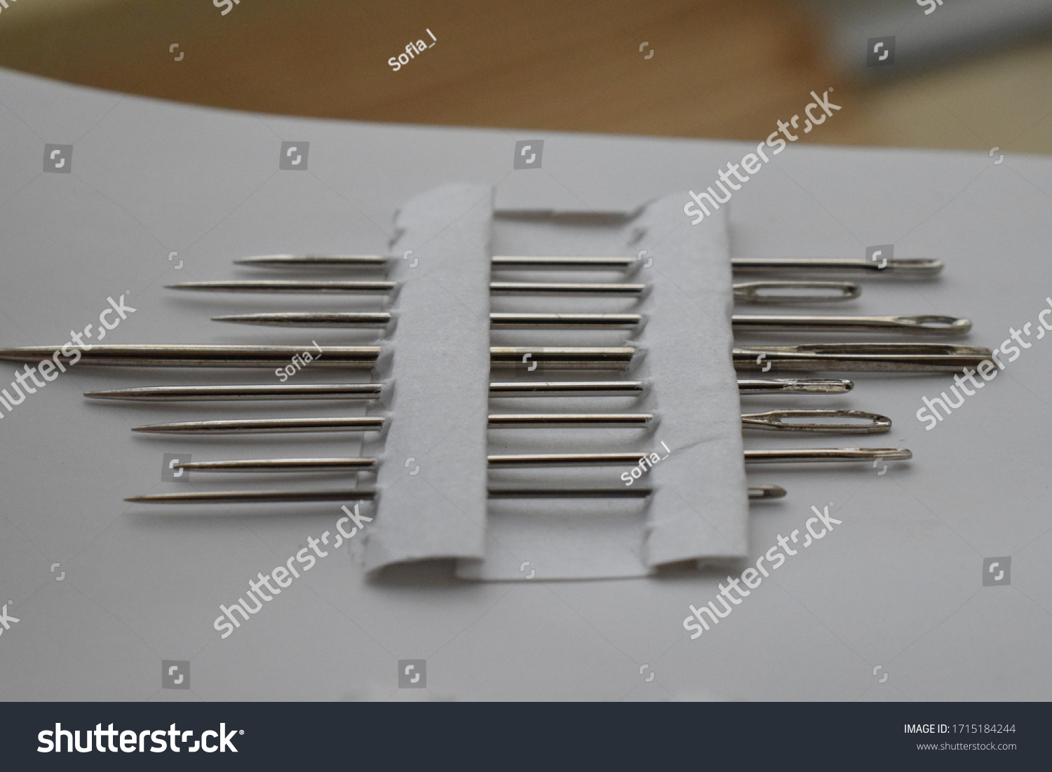 A set of sewing needles on a white background. #1715184244