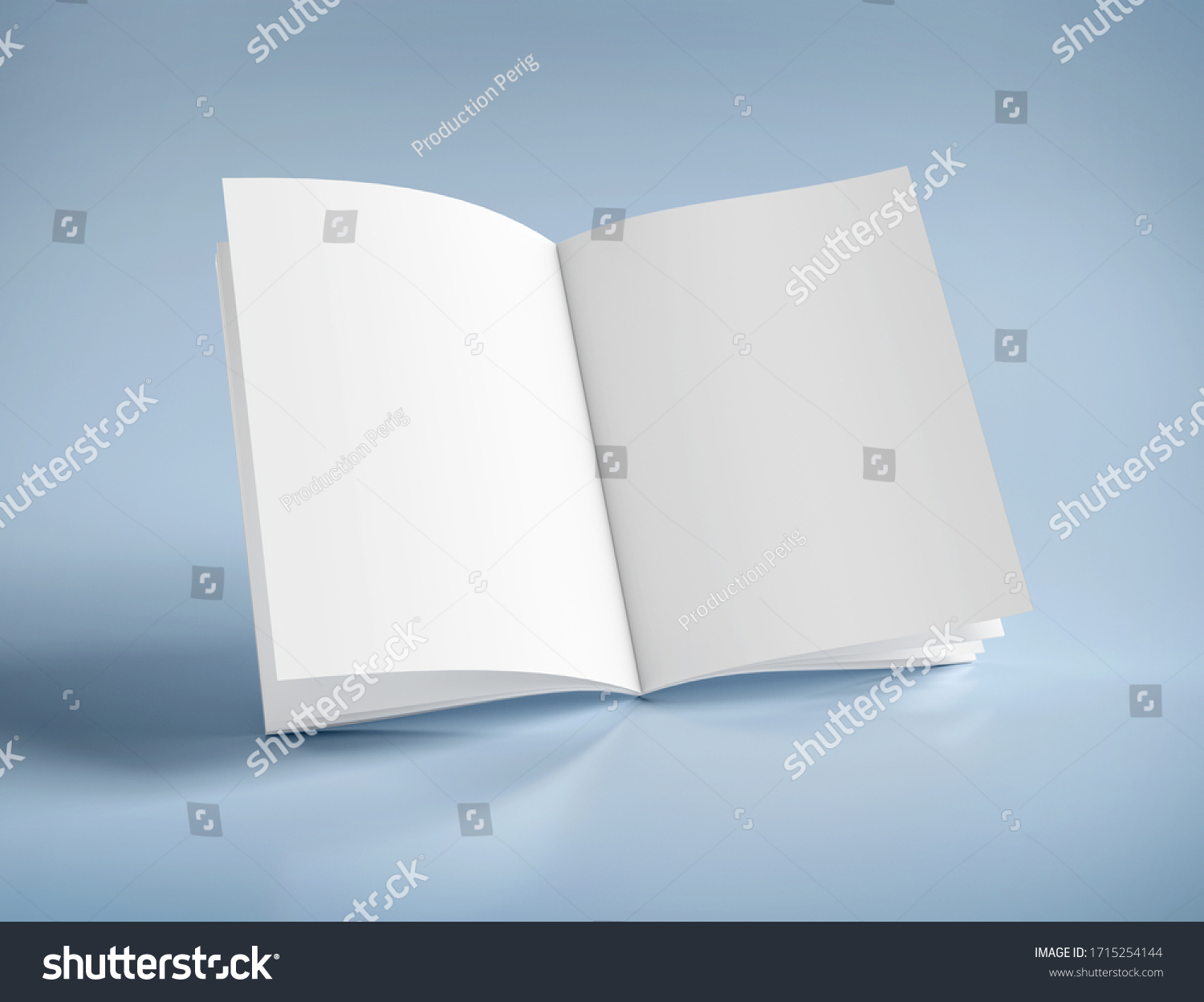 Mock up view of an open magazine - 3d rendering #1715254144