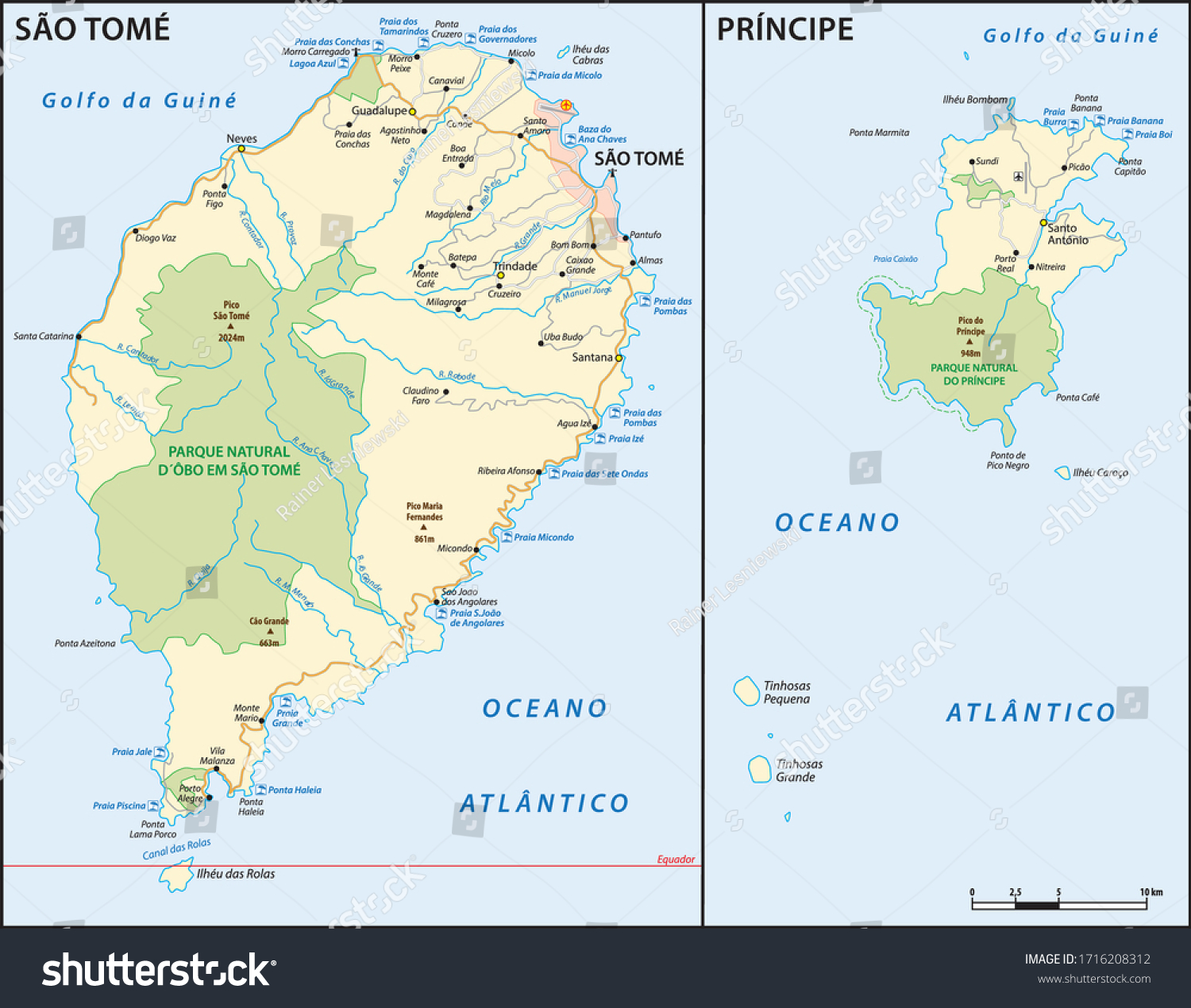 Vector Map Of The West African Island State Of - Royalty Free Stock 