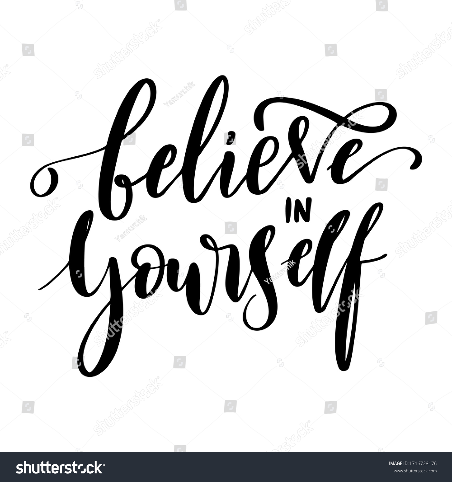 Believe in yourself - vector quote. Positive - Royalty Free Stock ...