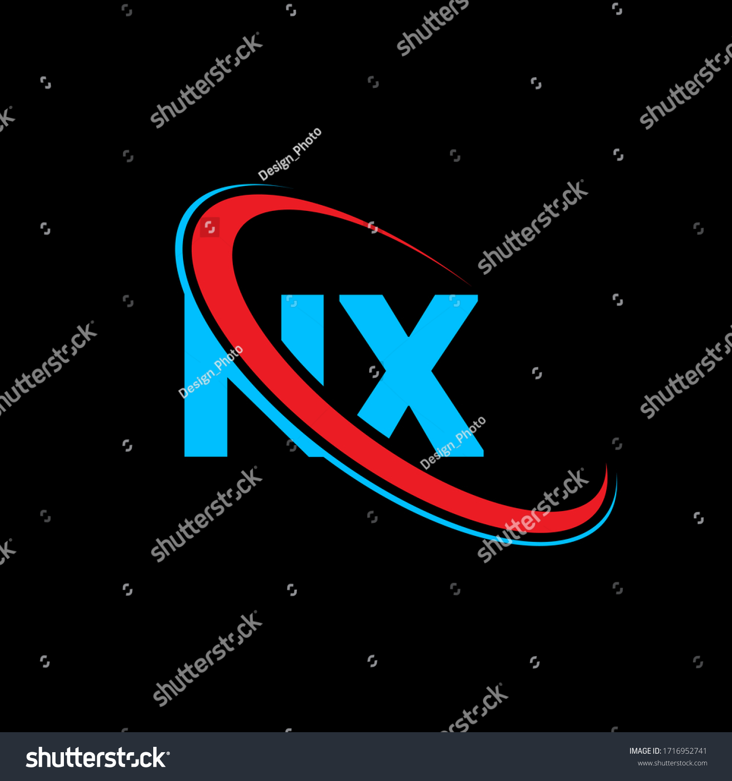 Nx N X Letter Logo Design Initial Letter Nx Royalty Free Stock