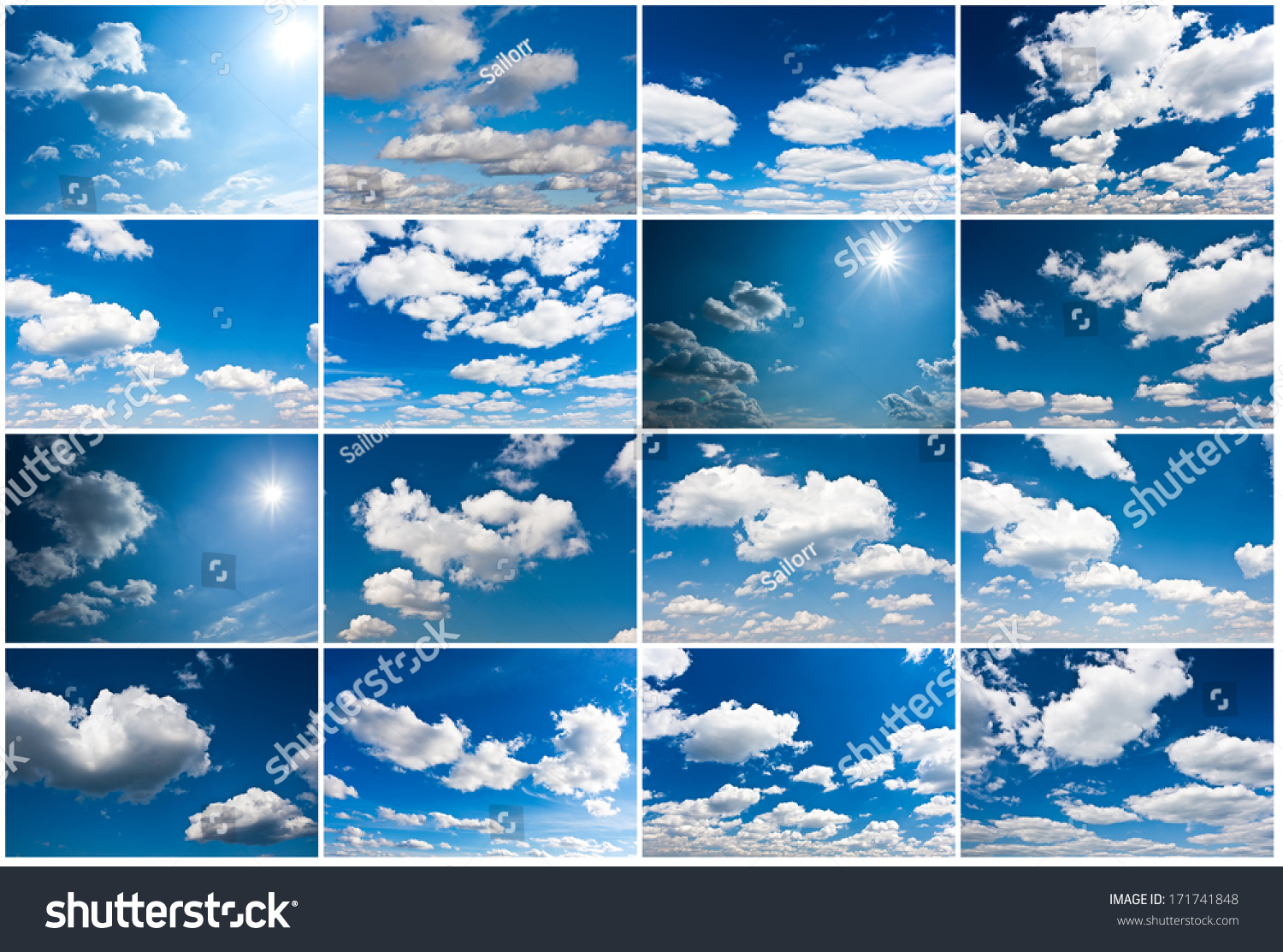 White clouds in blue summer sky background #171741848