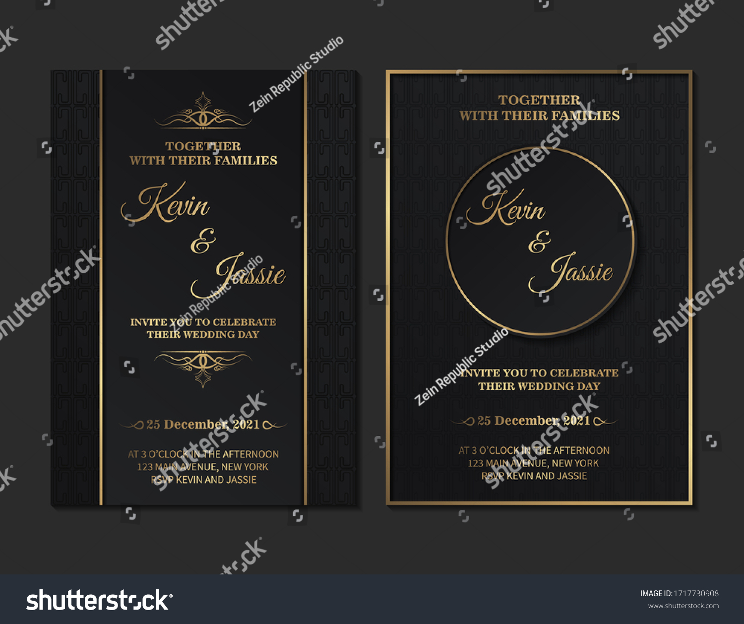 Luxury Vintage Golden Vector Invitation Card Royalty Free Stock