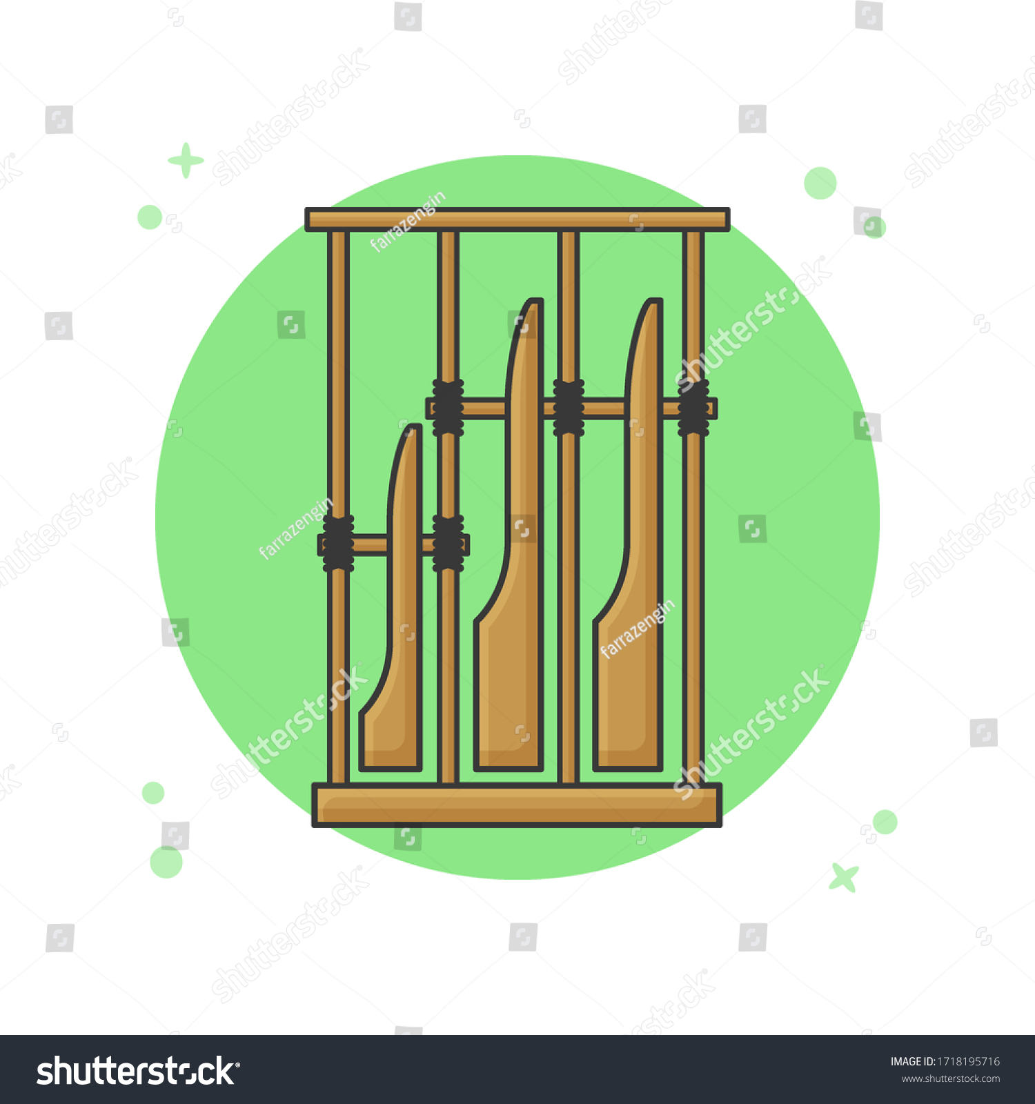 Angklung Vector Indonesia Traditional Music Royalty Free Stock